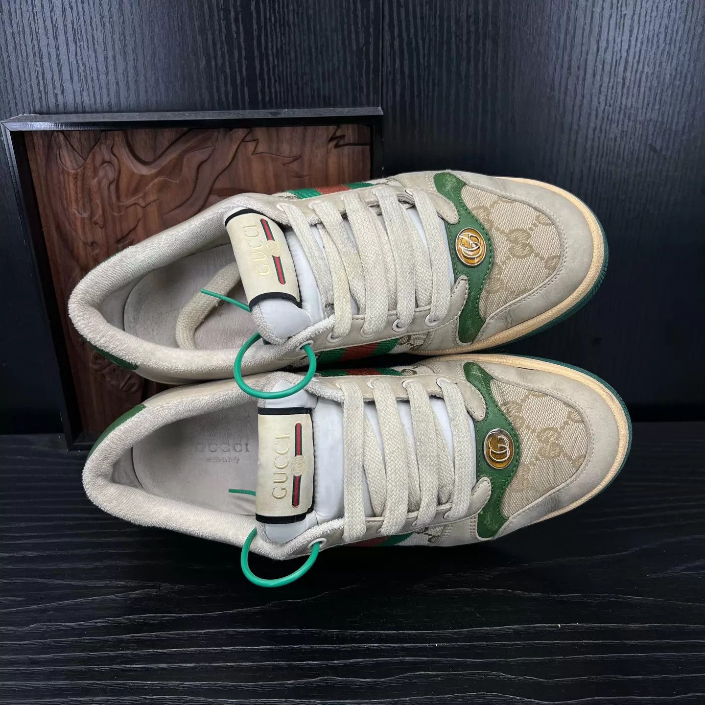 Gucci Gucci Rhyton Sneaker Gray Green 38.5 with box Size US 8 / IT 38 - 4 Thumbnail