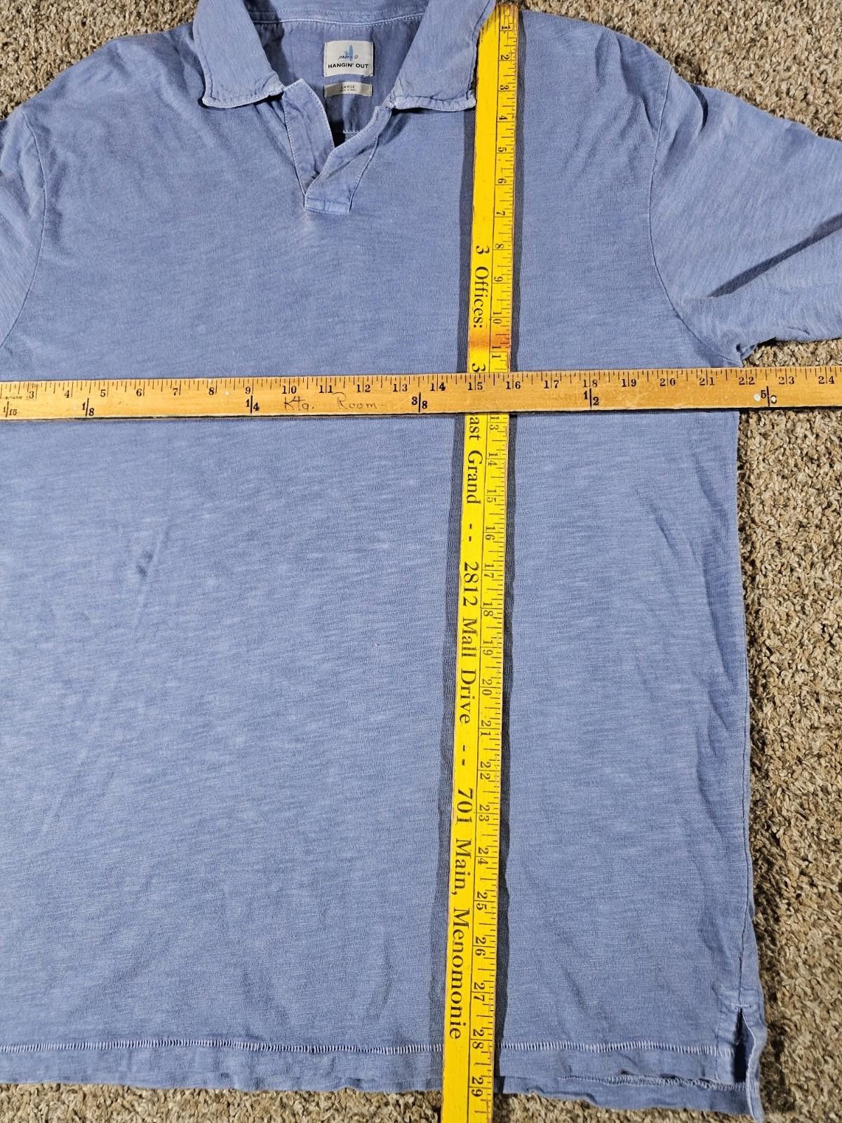 johnnie-O Johnnie O Blue Short Sleeve Golf Casual Open Polo Mens Sz L Size US L / EU 52-54 / 3 - 4 Thumbnail