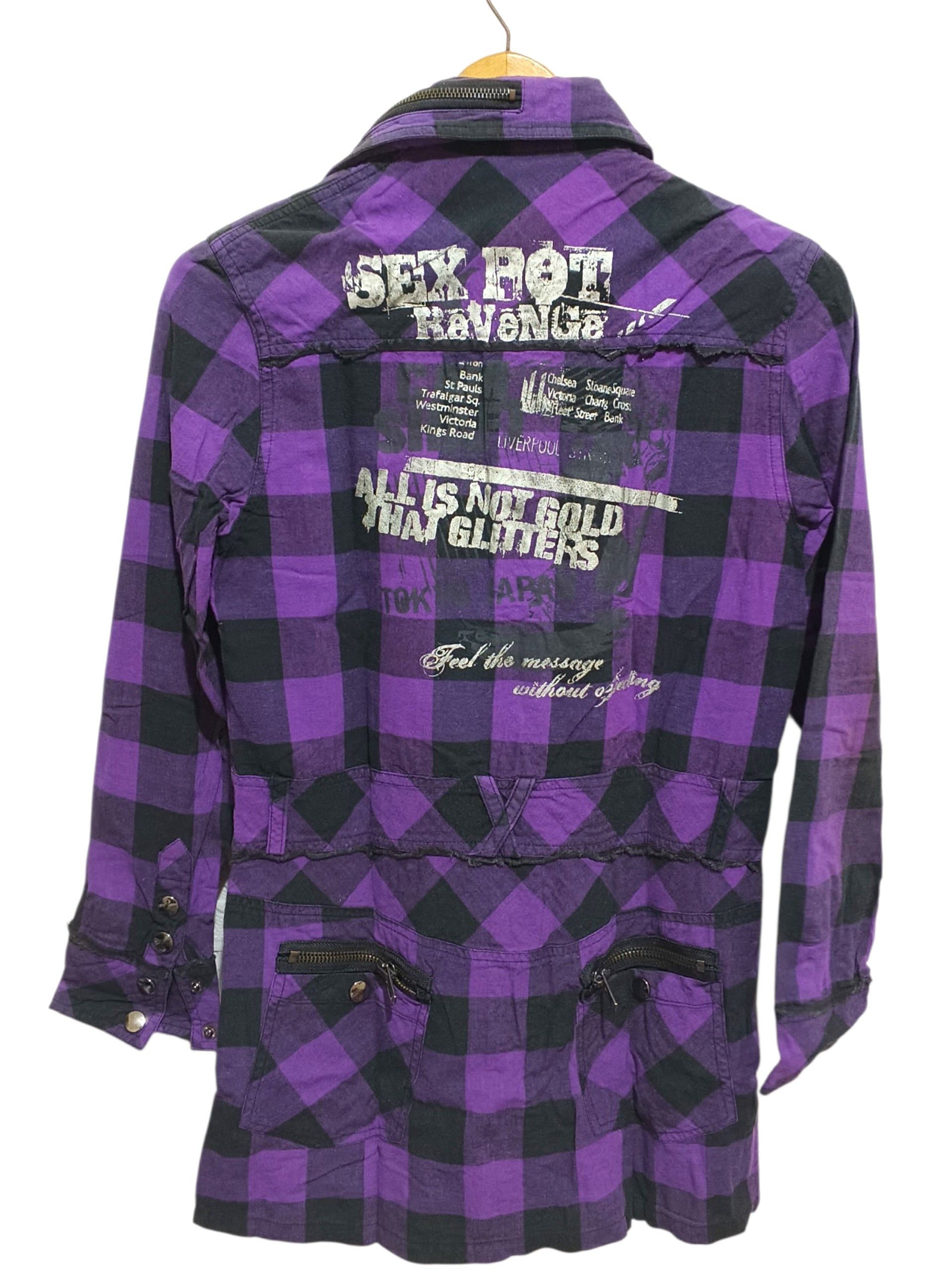 Sex Pot ReVeNGe SEX POT REVENGE PUNK GOTHIC PURPLE BUTTON SHIRT Size S / US 4 / IT 40 - 2 Thumbnail
