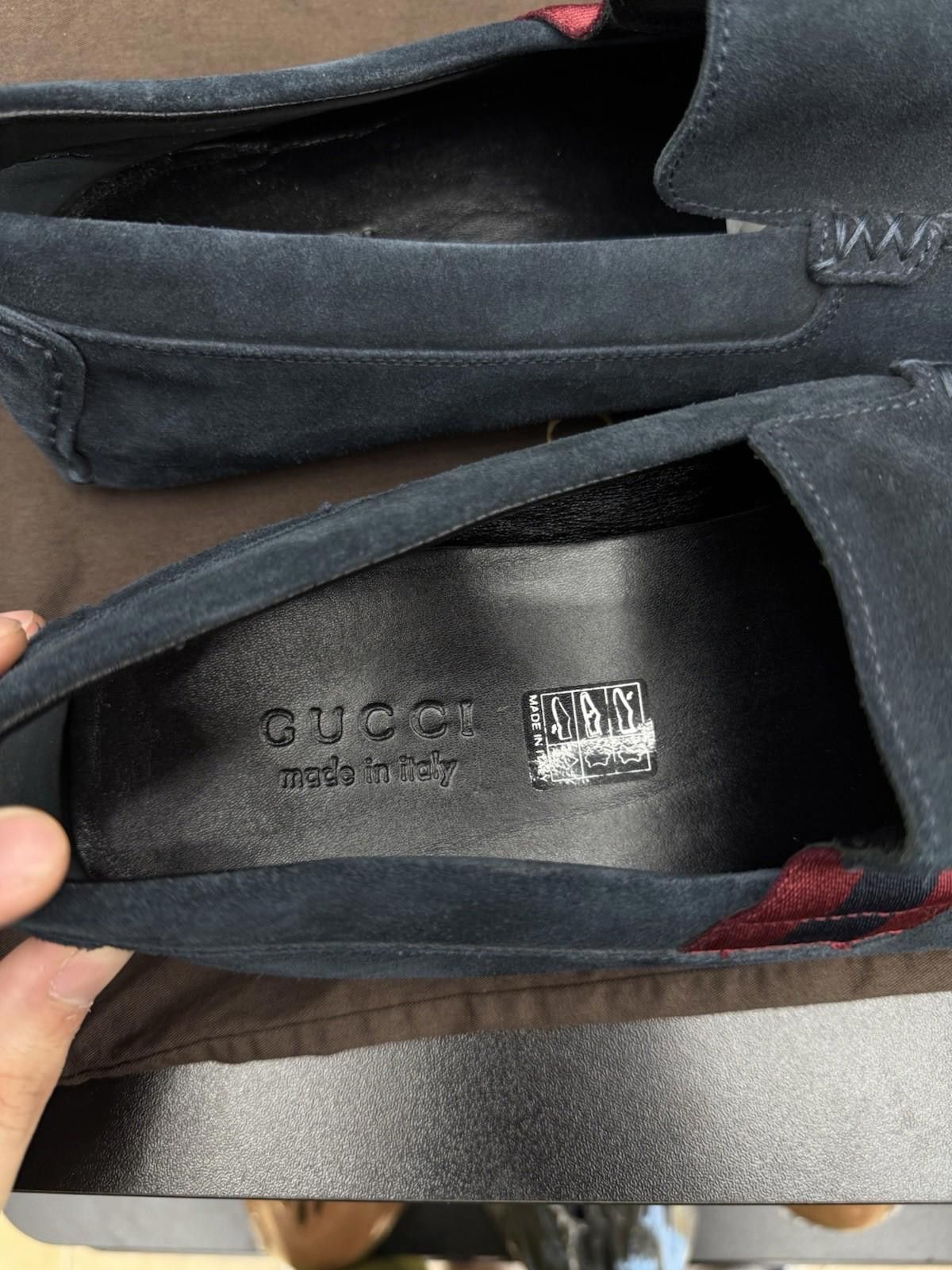 Gucci Gucci Men Blue Suede Slip On Loafer Shoe $1075 9.5G/10US Size US 10 / EU 43 - 6 Thumbnail