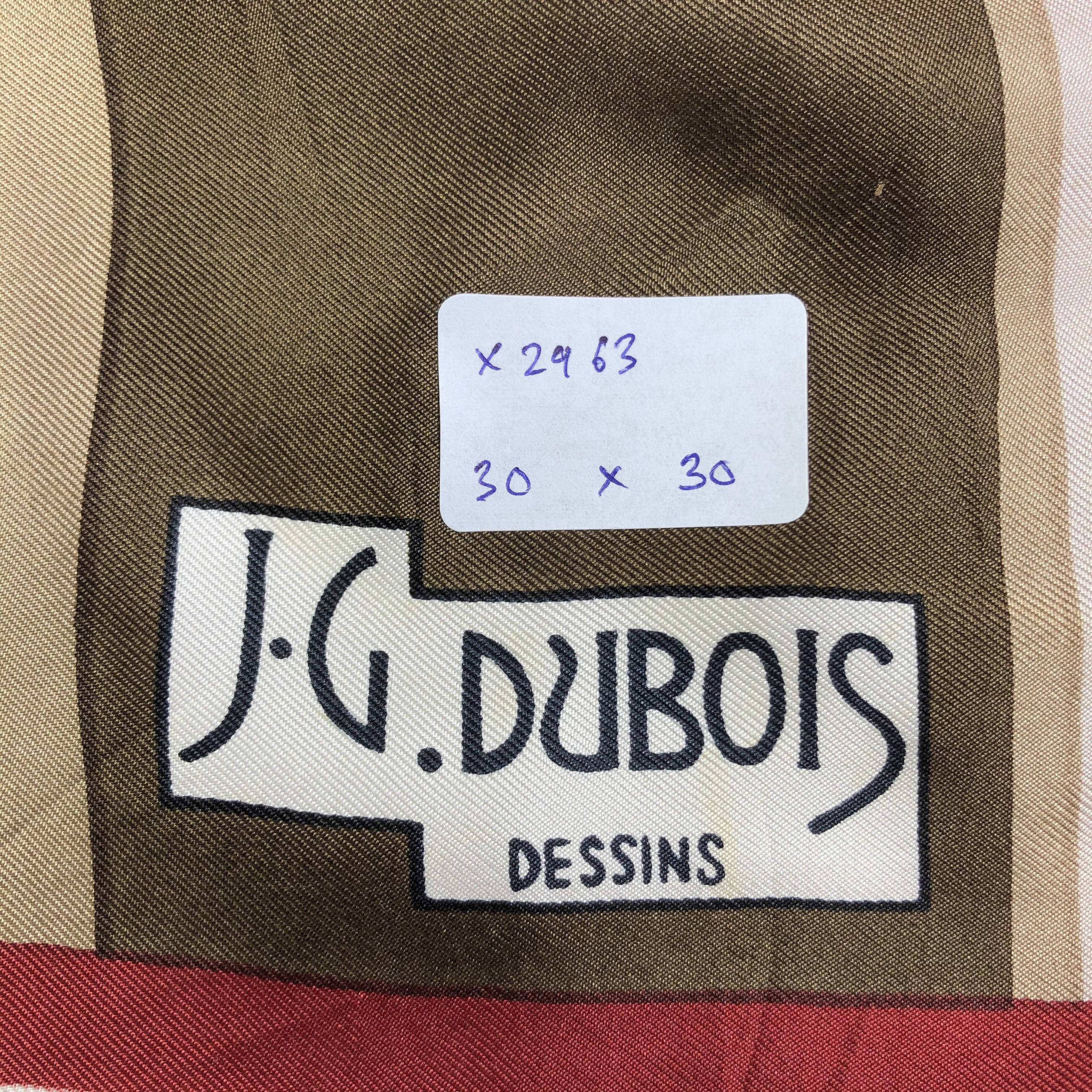 Vintage Vintage J.G.Dubois Dessins Silk Scarf Size ONE SIZE - 7 Thumbnail