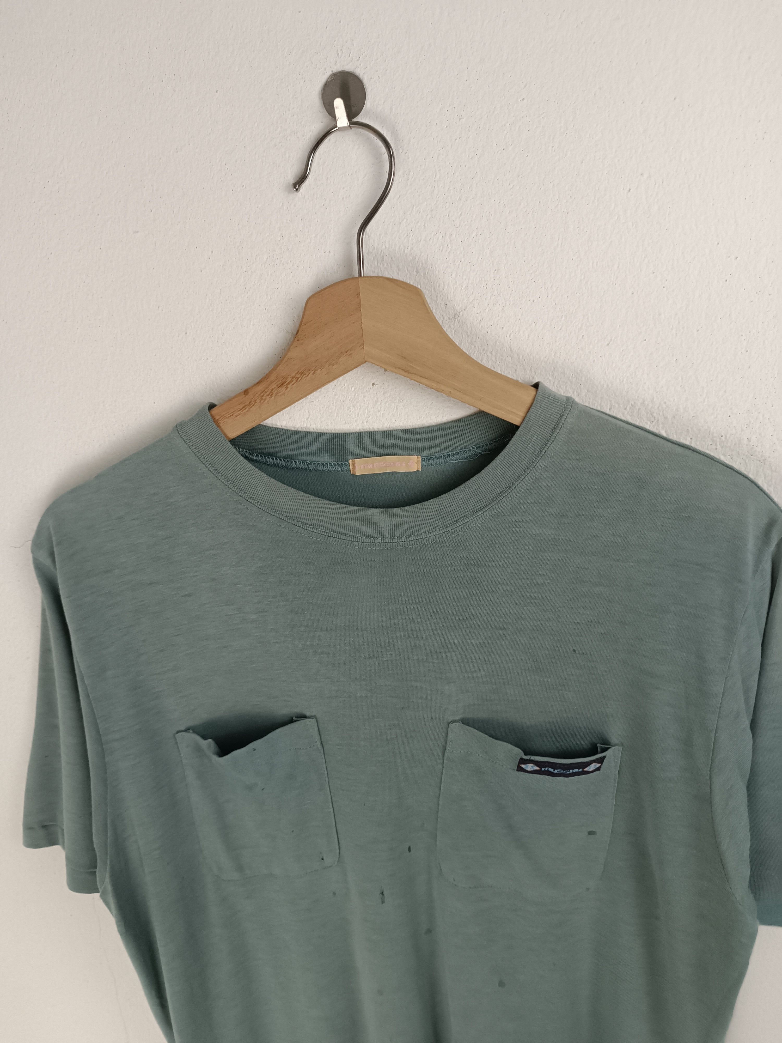 Japanese Brand THRASHED FADED VINTAGE 90'S MUSSHU 2 POCKET TEE VERY RARE Size US M / EU 48-50 / 2 - 8 Thumbnail