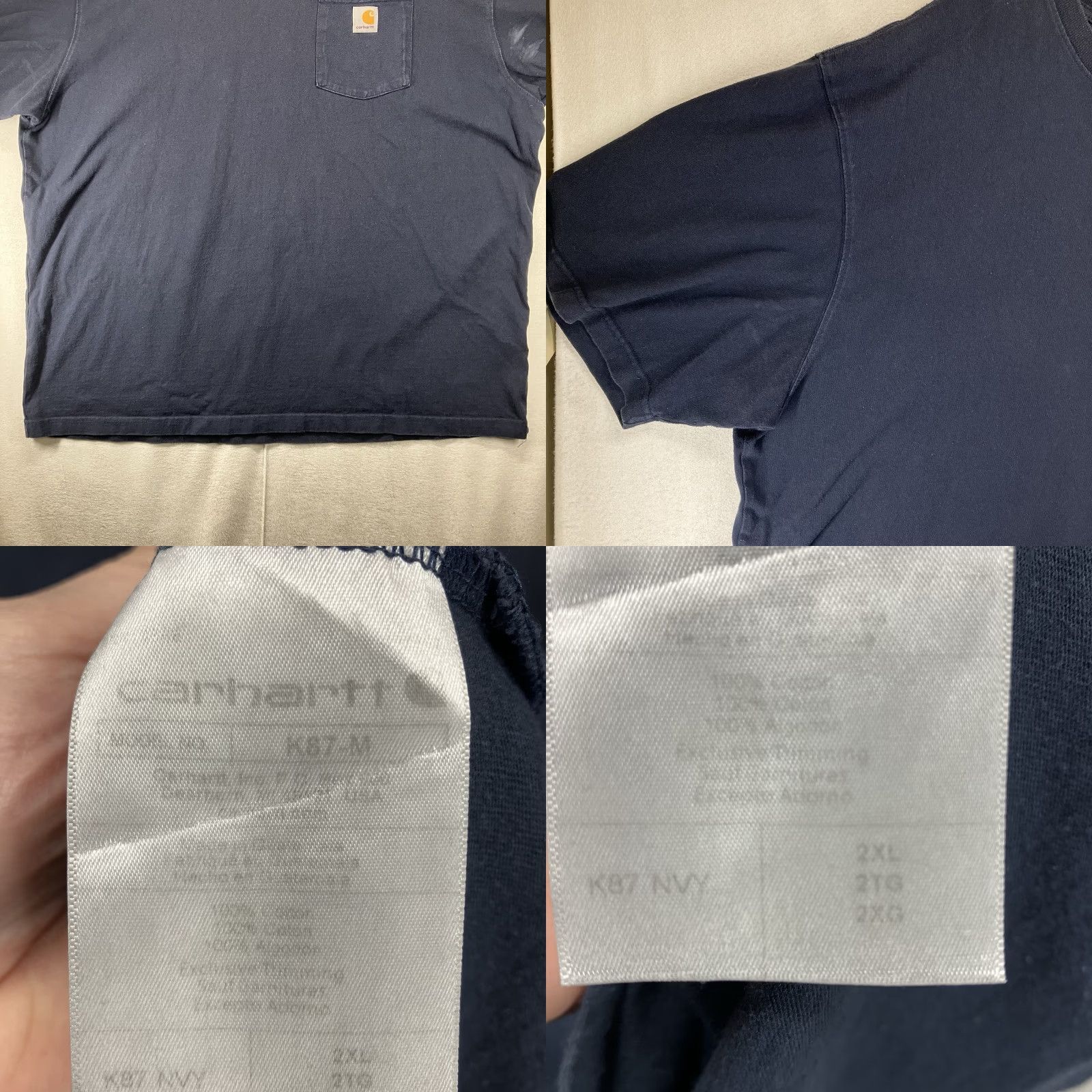 Carhartt Carhartt Mens T-Shirt 2XL Short Sleeve Loose Fit All Cotton Faded Navy 2022 Size US XXL / EU 58 / 5 - 8 Thumbnail