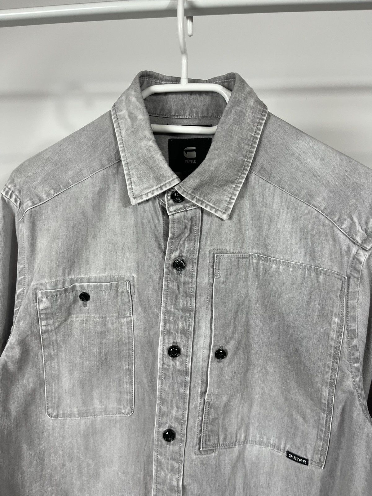 G-Star G-Star RAW Utility Slim Fit Shirt Gray Long Sleeve Size M Size US M / EU 48-50 / 2 - 3 Thumbnail