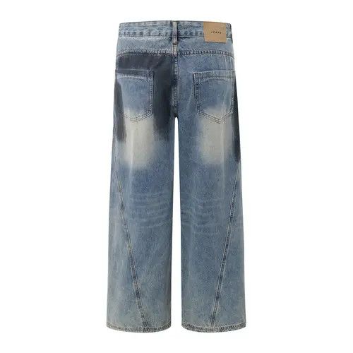 VIBE Street fashion punk patchwork ripped wide-leg jeans y2k Size US 32 / EU 48 - 3 Thumbnail