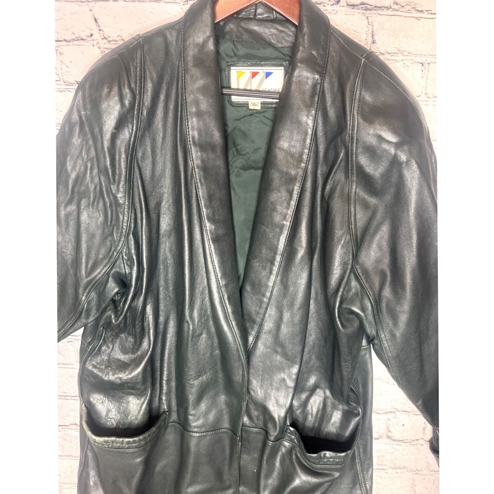 Vintage VINTAGE Wilsons Leather Green Leather Jacket Blazer Size L Women's Size L / US 10 / IT 46 - 2 Thumbnail