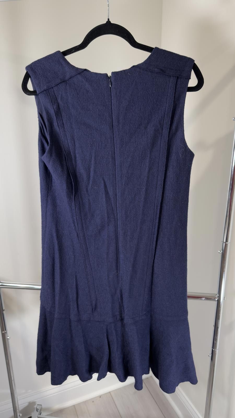 Ann Taylor Elegant Ann Taylor Navy Blue Dress - Size 10 Size L / US 10 / IT 46 - 2 Thumbnail