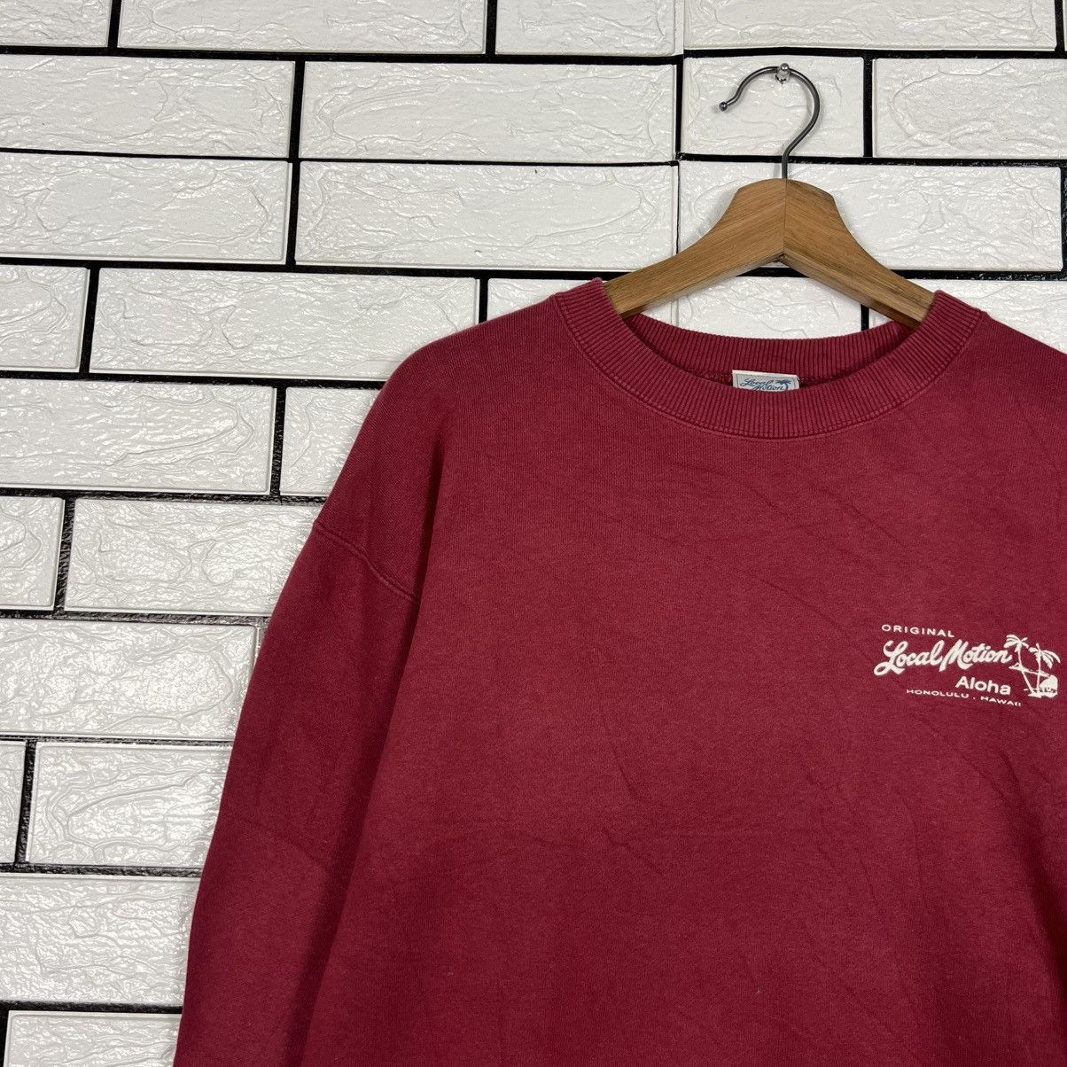 Japanese Brand LOCAL MOTION Aloha Hawaii Big Logo Sweatshirt #4242-C193 Size US M / EU 48-50 / 2 - 6 Thumbnail