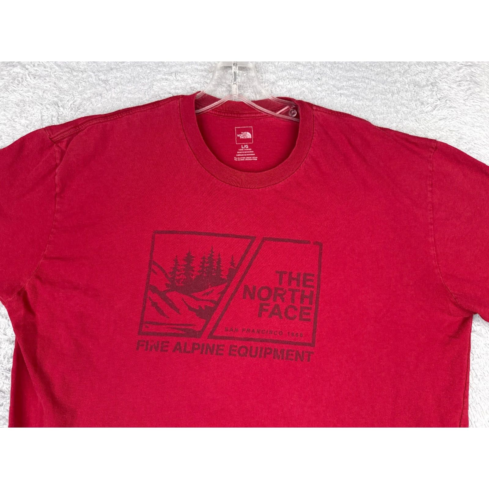 The North Face The North Face Shirt Men L Red Cotton Long Sleeve T-Shirt Logo All Seasons Regular Read Size US L / EU 52-54 / 3 - 4 Thumbnail