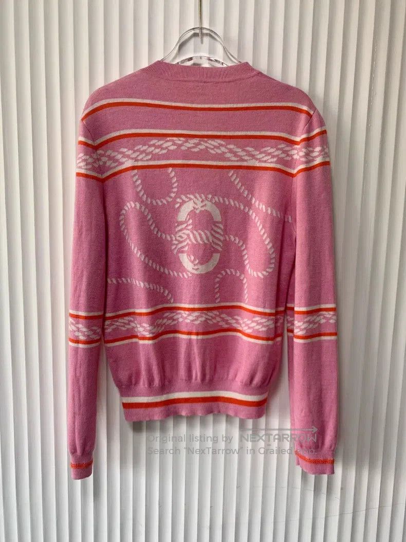 Hermes Hermes Pink Rope Inlay Cashmere Knit Cardigan Size XS / US 0-2 / IT 36-38 - 2 Thumbnail