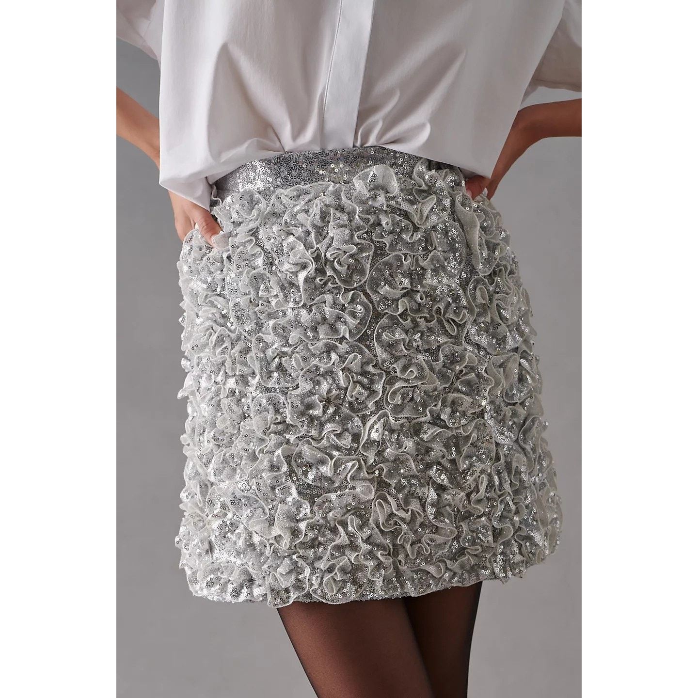 Anthropologie New Anthropologie Mare Mare 3-D Sequin Mini Skirt $198 SMALL Size 28" / US 6 / IT 42 - 5 Thumbnail