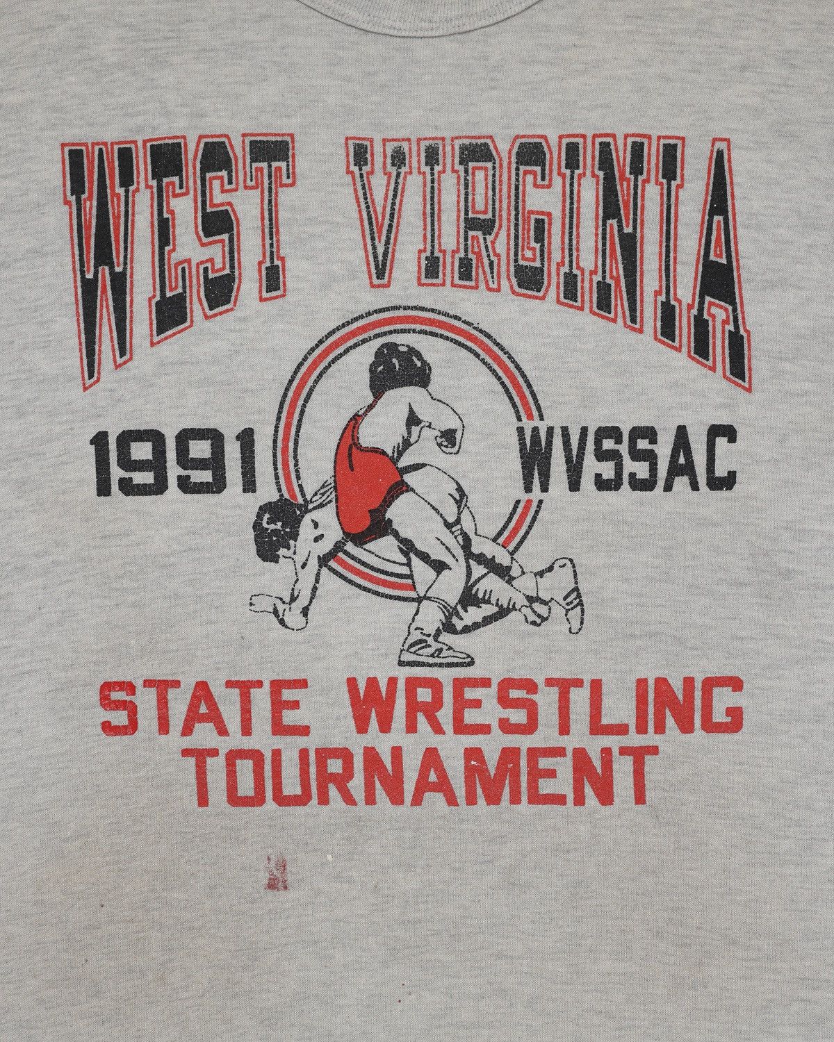 Vintage Vintage Thrashed West Virginia Wrestling Tee Size US XL / EU 56 / 4 - 2 Thumbnail
