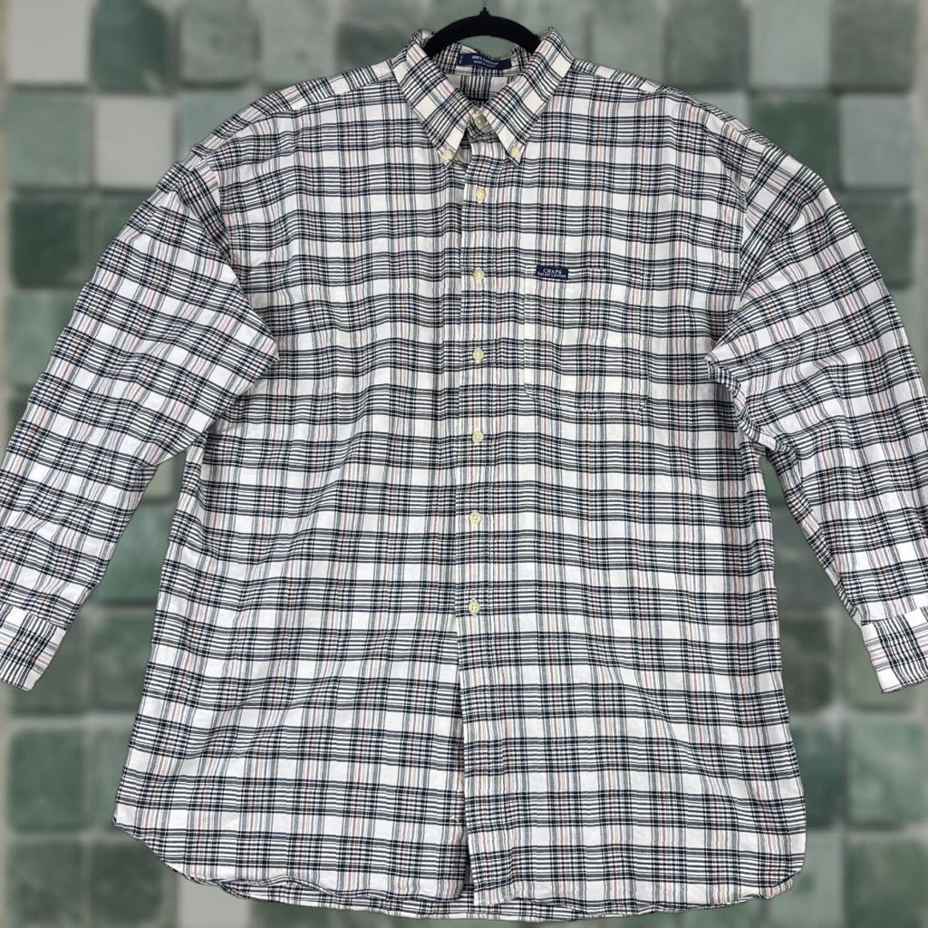 Chaps Chaps x Ralph Lauren Button-Down Shirt Mens XL White Plaid Long Sleeve Knit Shirt Size US XL / EU 56 / 4 - 1 Thumbnail