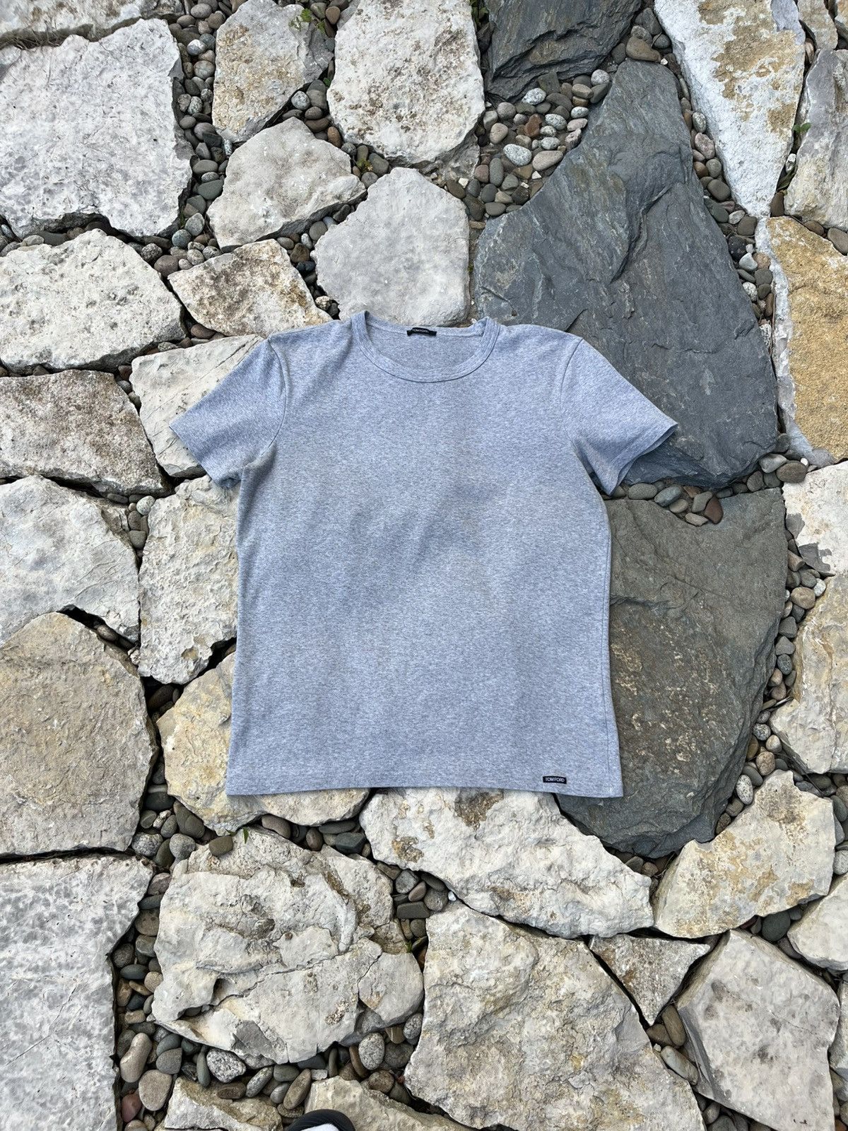 Designer × Tom Ford Tom Ford basic grey stretchy t-shirt tee crewneck slim fit Size US L / EU 52-54 / 3 - 1 Thumbnail