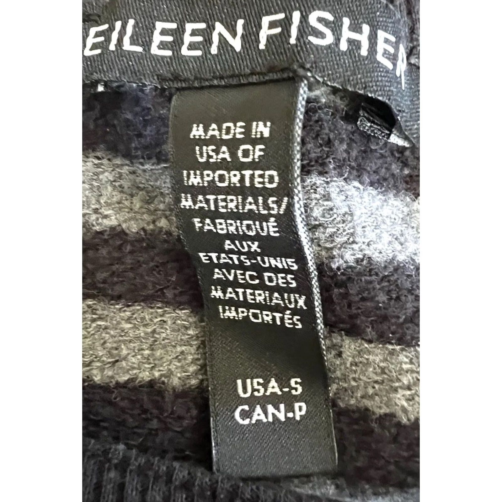 Eileen Fisher Eileen Fisher Womens Sweater Gray Stripe Stretch Knit Round Neck S Size S / US 4 / IT 40 - 5 Thumbnail