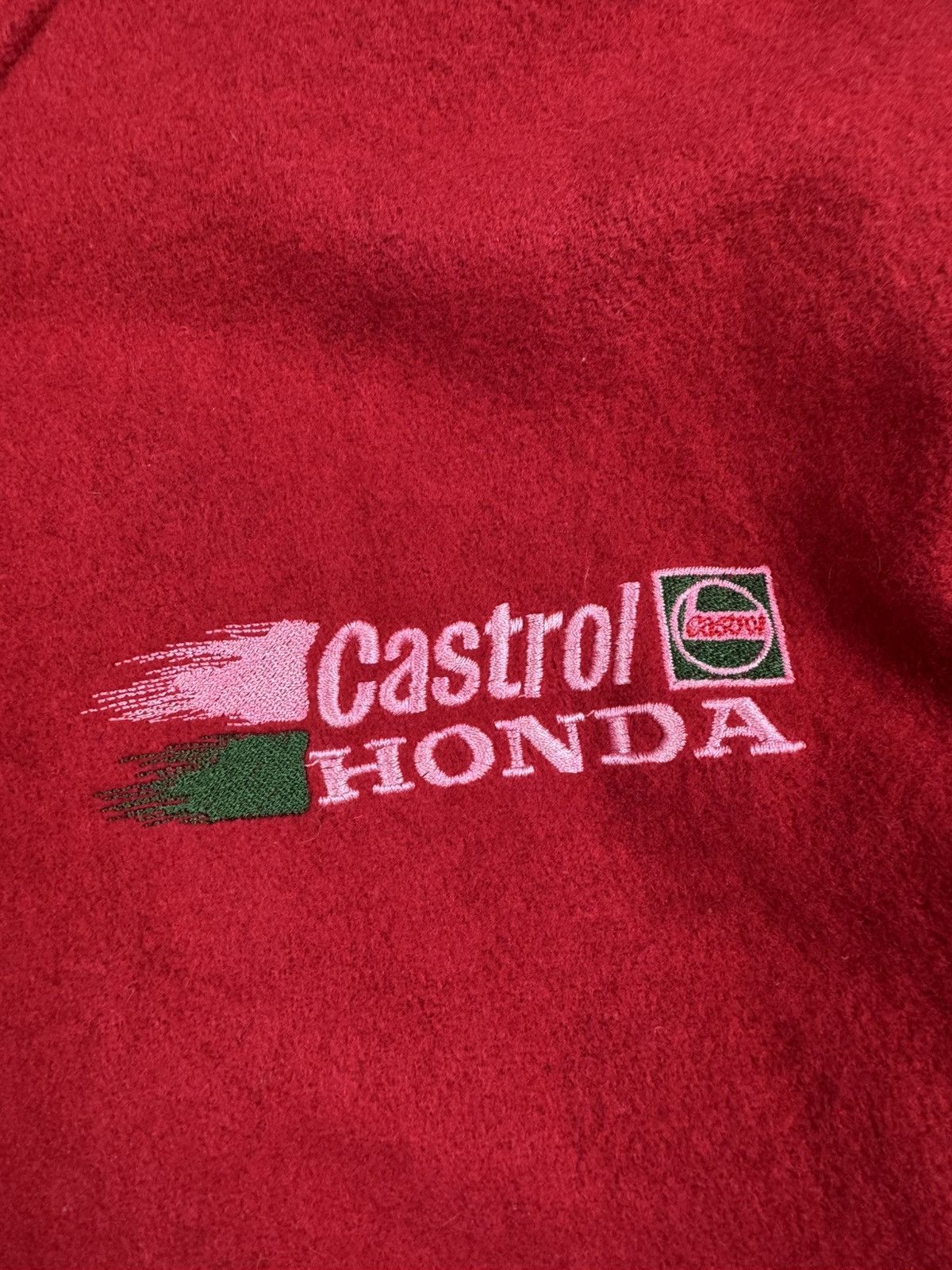 Honda Vintage 80s Honda Castrol heavy wool varsity racing jacket Size US L / EU 52-54 / 3 - 11 Thumbnail
