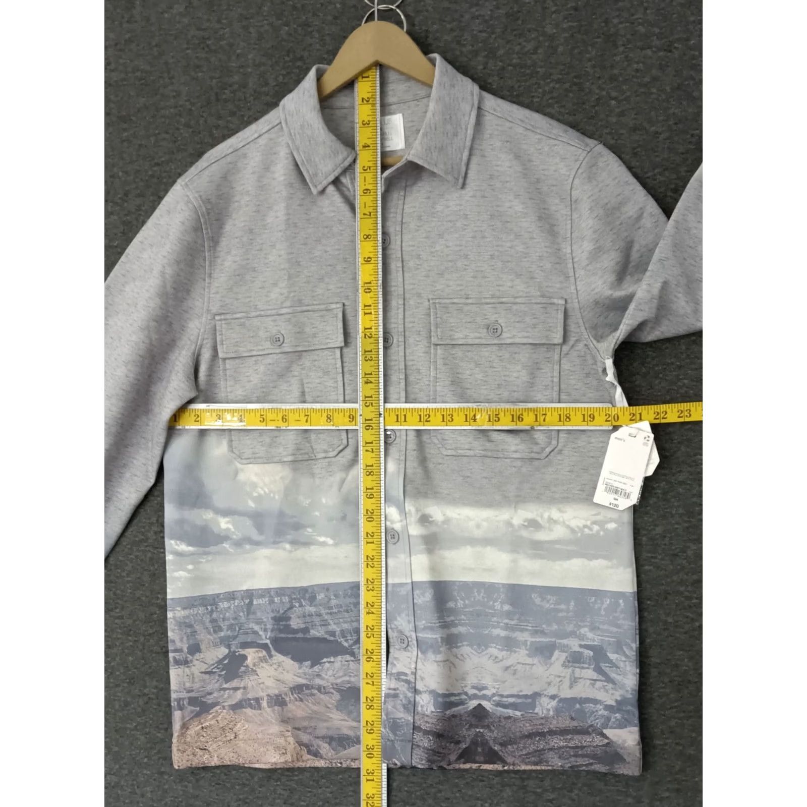 Vintage Stylus Mountain Design Button-Up Jacket S Men Heather Grey Jacket Size US S / EU 44-46 / 1 - 4 Thumbnail