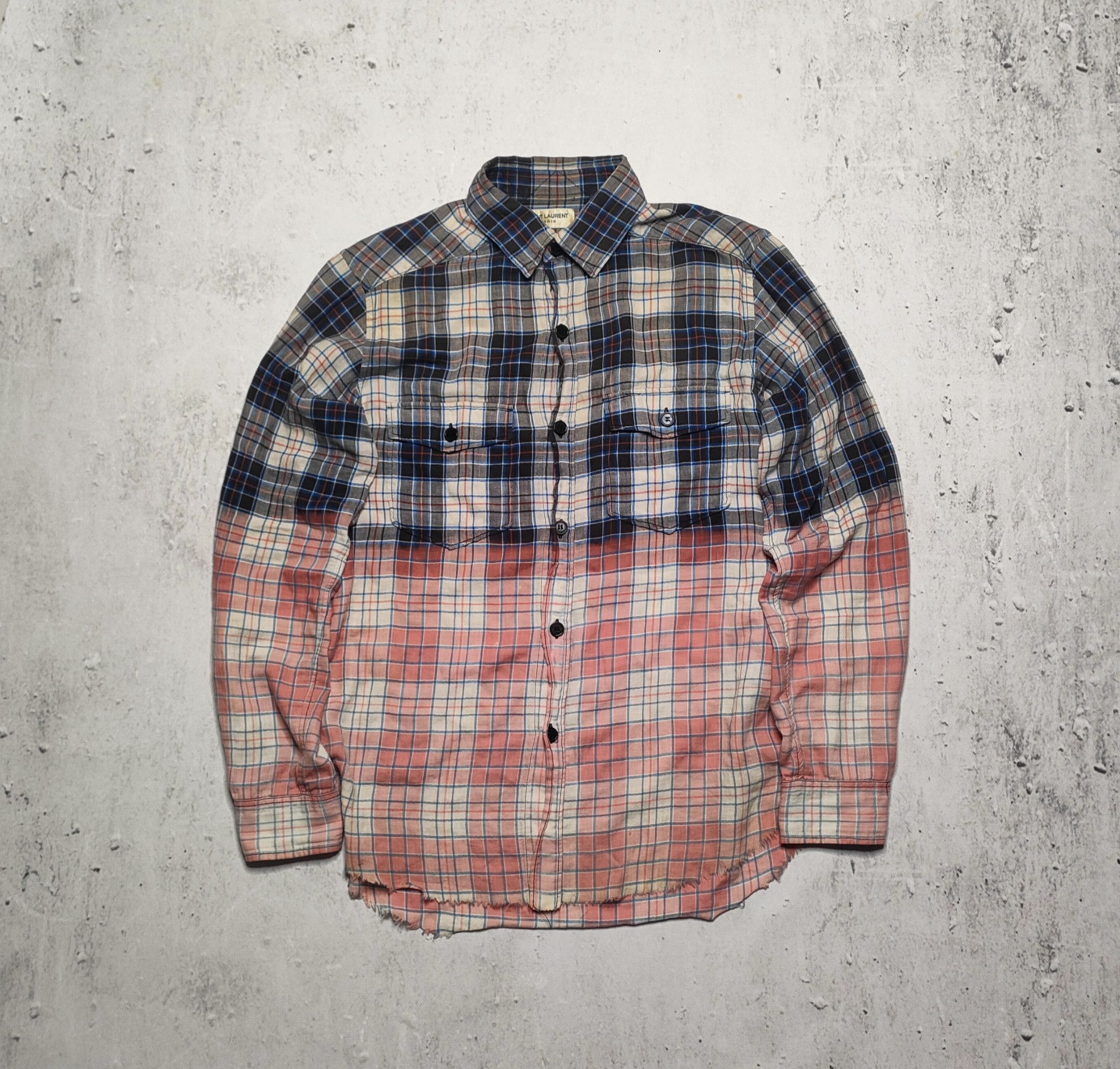 Saint Laurent SS16 runway shirt distressed bleached