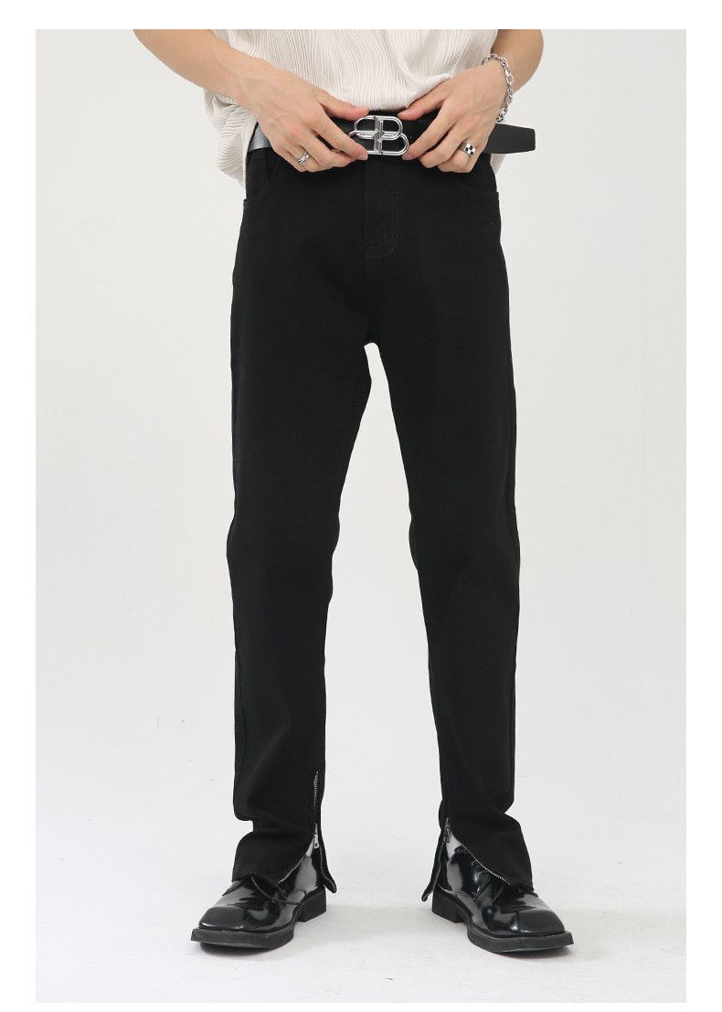 Japanese Brand High street stretch solid color zipper slim jeans y2k Size US 32 / EU 48 - 1 Thumbnail