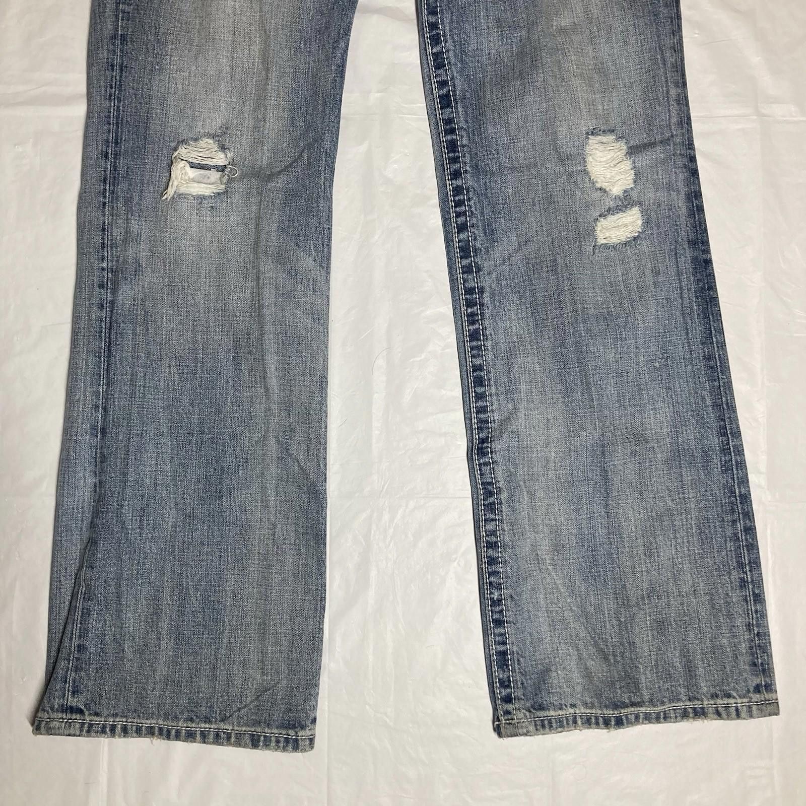 Designer Men’s Size 33 x 32 MEK Denim Salem Bootcut Jeans Distressed Size US 33 - 4 Thumbnail