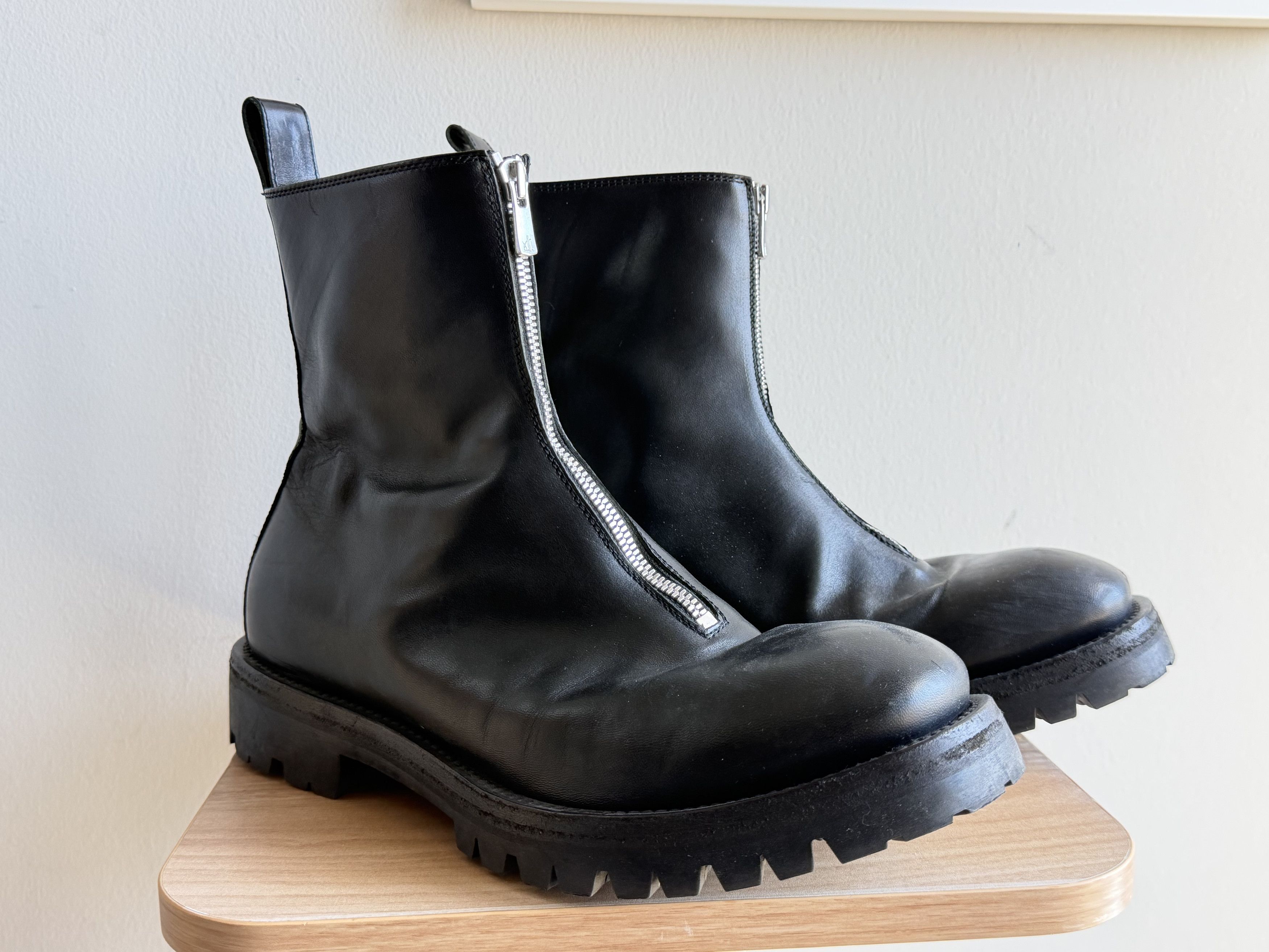 美品nonnative CENTER ZIP BOOTS OFFICINE 41 Officine Creative Officine Creative Black Issey 4 Zip-Up Boots