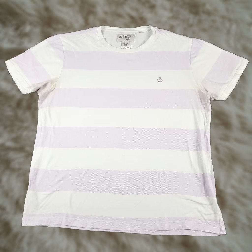 Original Penguin Original Penguin T-Shirt Mens XL Purple White Striped Casual Short Sleeve Size US XL / EU 56 / 4 - 1 Thumbnail