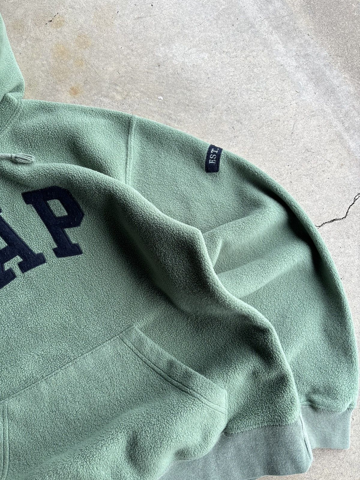 Gap × Vintage Crazy 90s Gap Boxy Fleece Forrest Green Simple Logo Hoodie Size US M / EU 48-50 / 2 - 6 Thumbnail