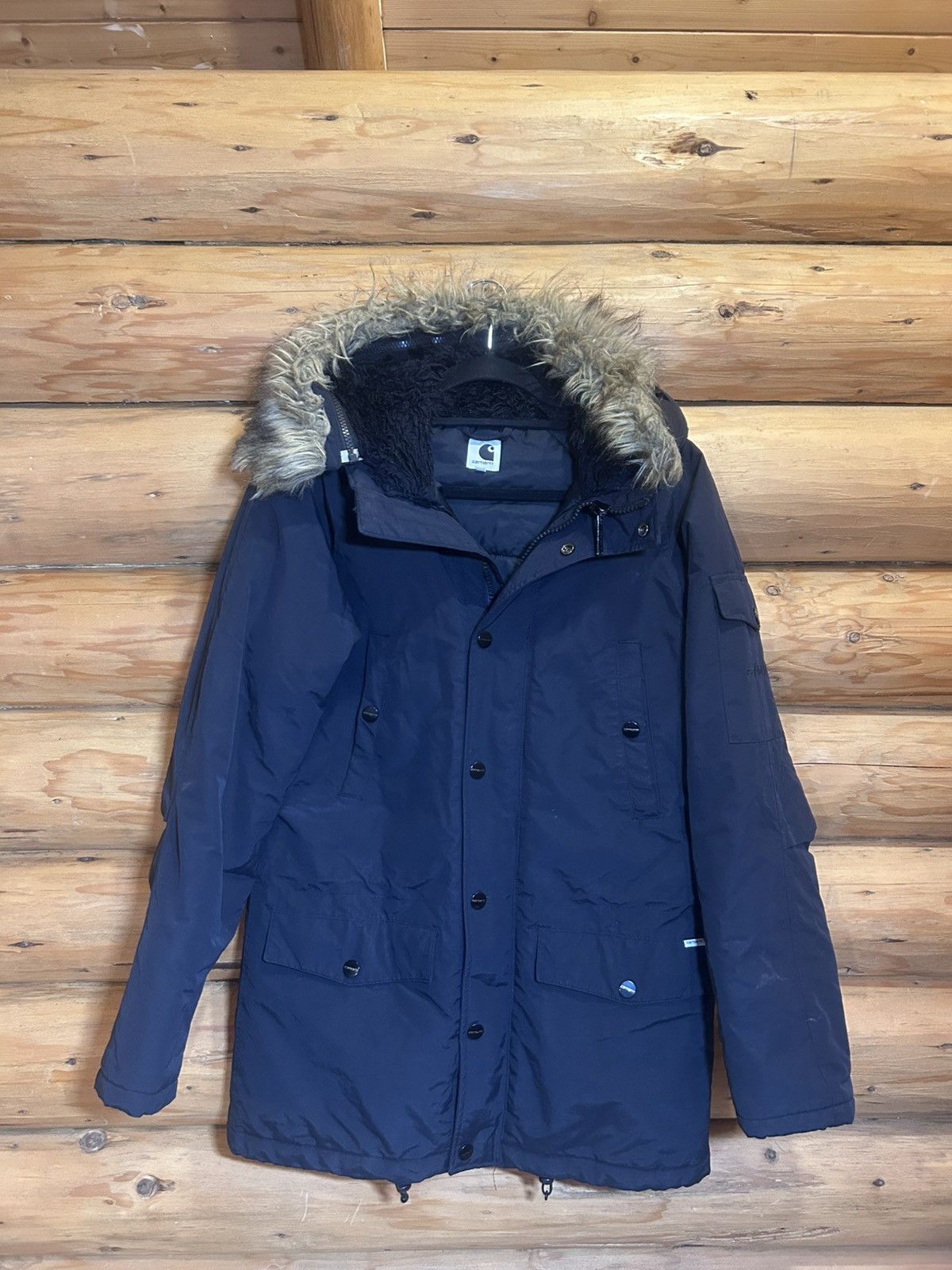Carhartt Carhartt WIP W’ Anchorage Parka Black – Fur Hood – Size S Size US S / EU 44-46 / 1 - 20 Thumbnail
