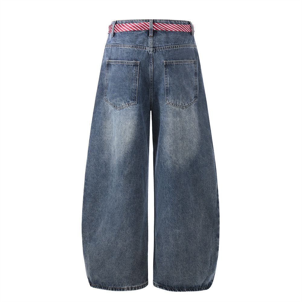 Vintage Retro Punk Washed & Distressed Loose-Fit "Scimitar" Jeans Size US 32 / EU 48 - 2 Thumbnail