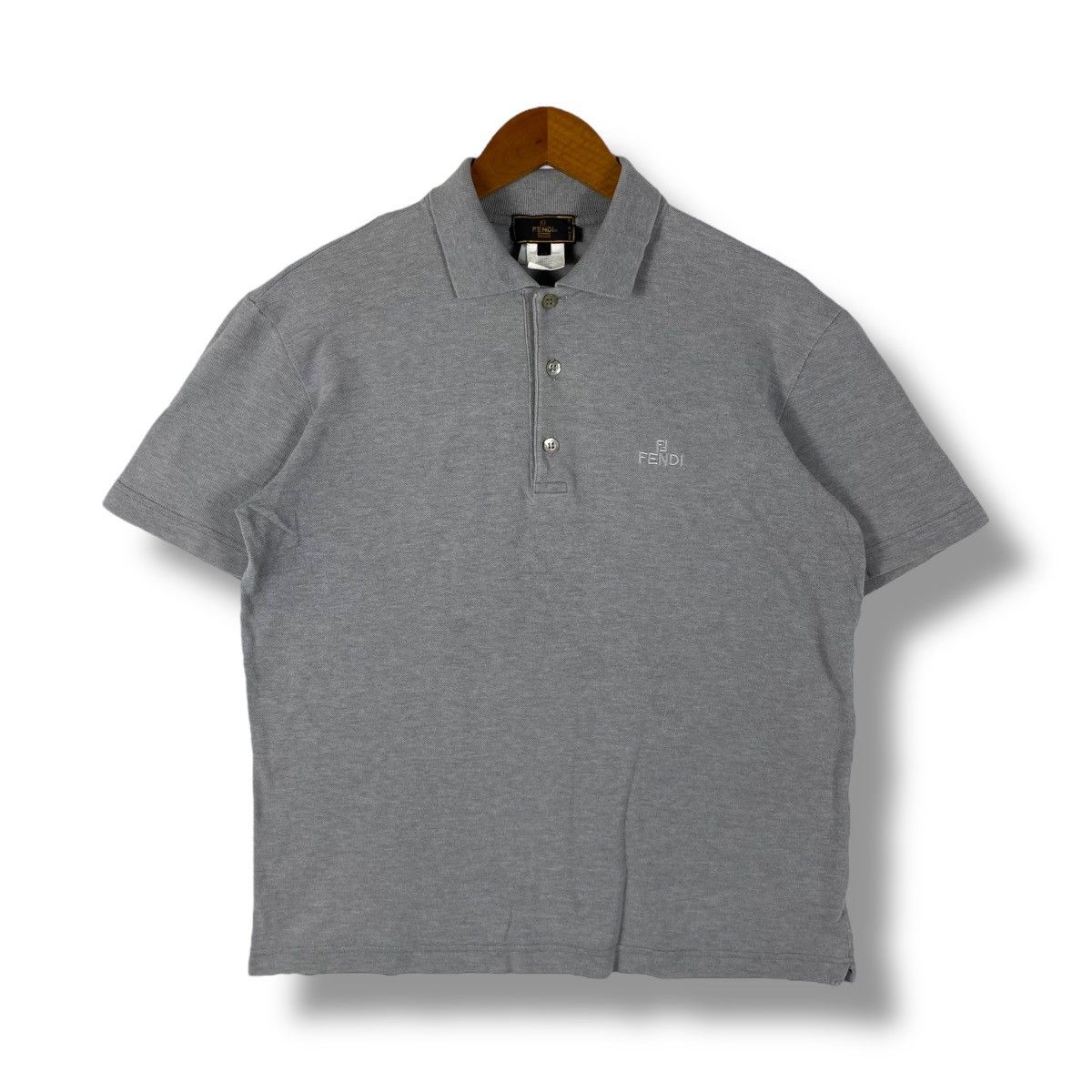 Fendi × Vintage Vintage 90's FENDI Small Embroidery Logo Polo Shirt Size 46 Size US M / EU 48-50 / 2 - 1 Thumbnail