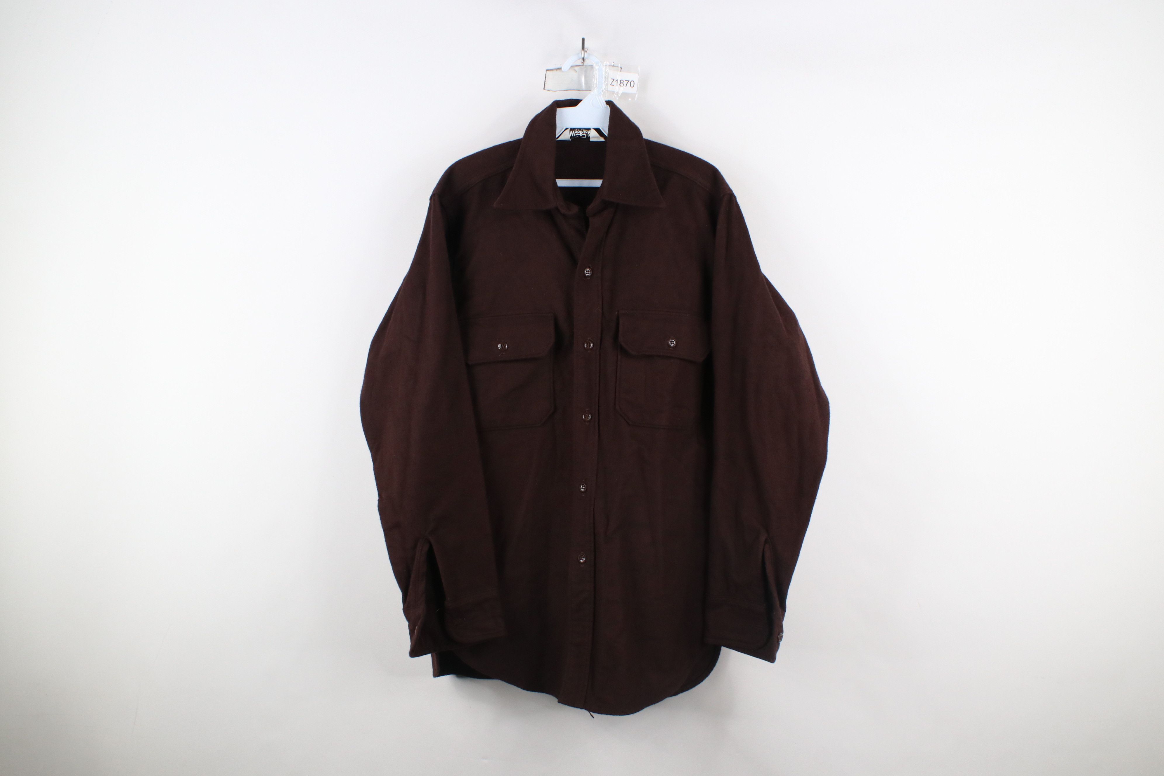 Vintage × Woolrich Woolen Mills Vintage 60s 70s Woolrich Chamois Cloth Buton Shirt Brown USA Size US M / EU 48-50 / 2 - 1 Thumbnail