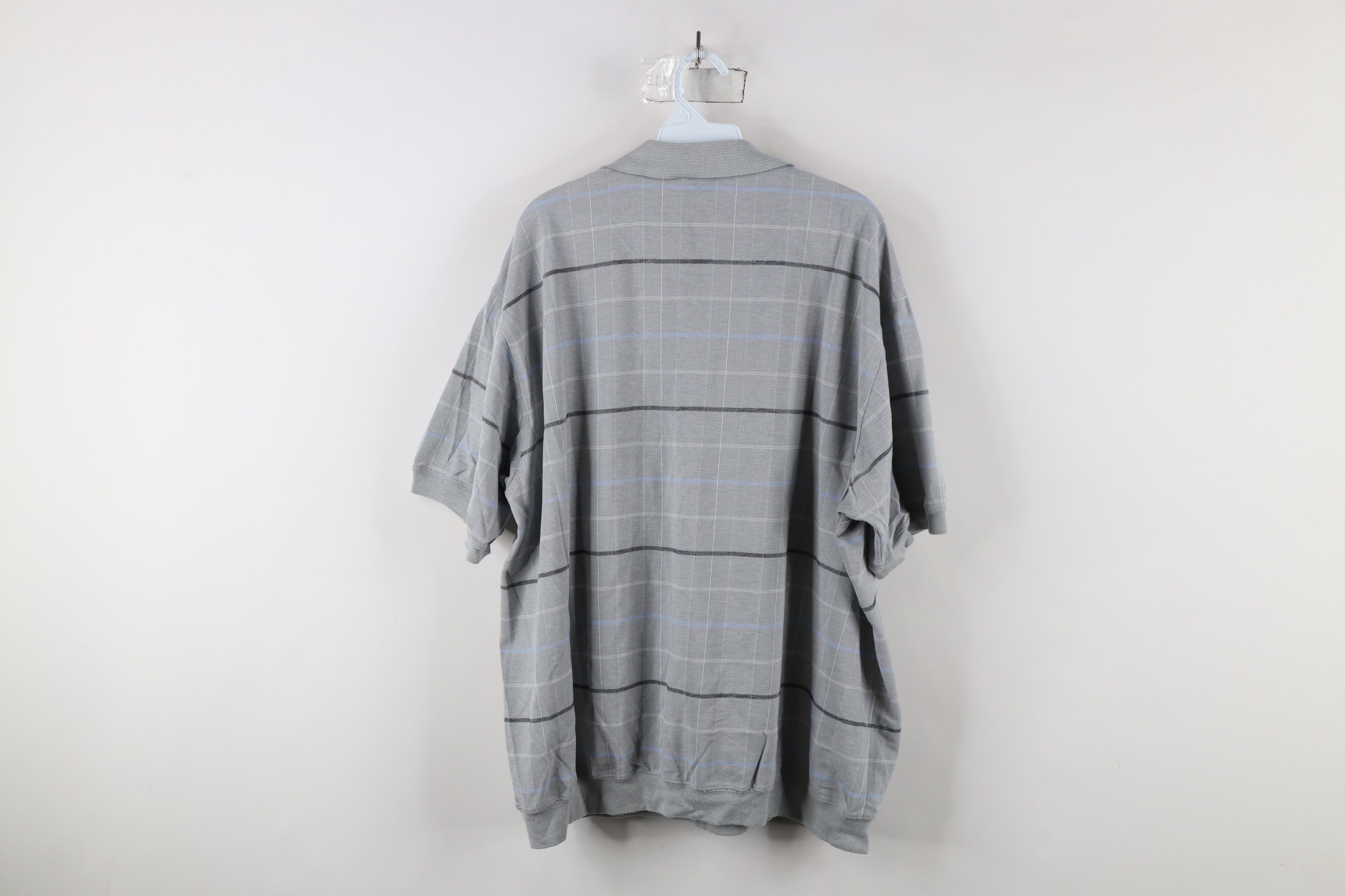 Vintage Vintage 90s Streetwear Pullover Polo Shirt Gray Plaid Size US XXL / EU 58 / 5 - 10 Thumbnail
