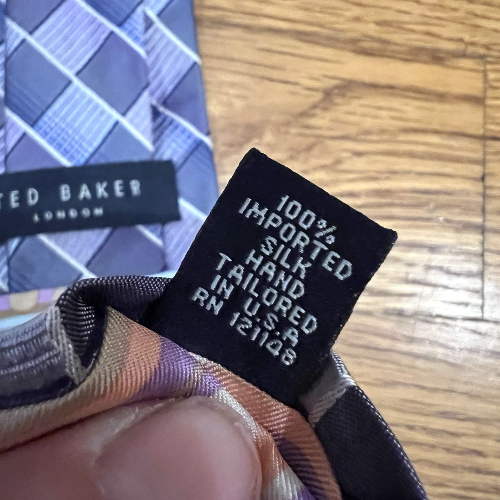 Ted Baker Ted Baker London Silk Tie Geometric Multicolor Classic Designer Mens Size ONE SIZE - 7 Thumbnail