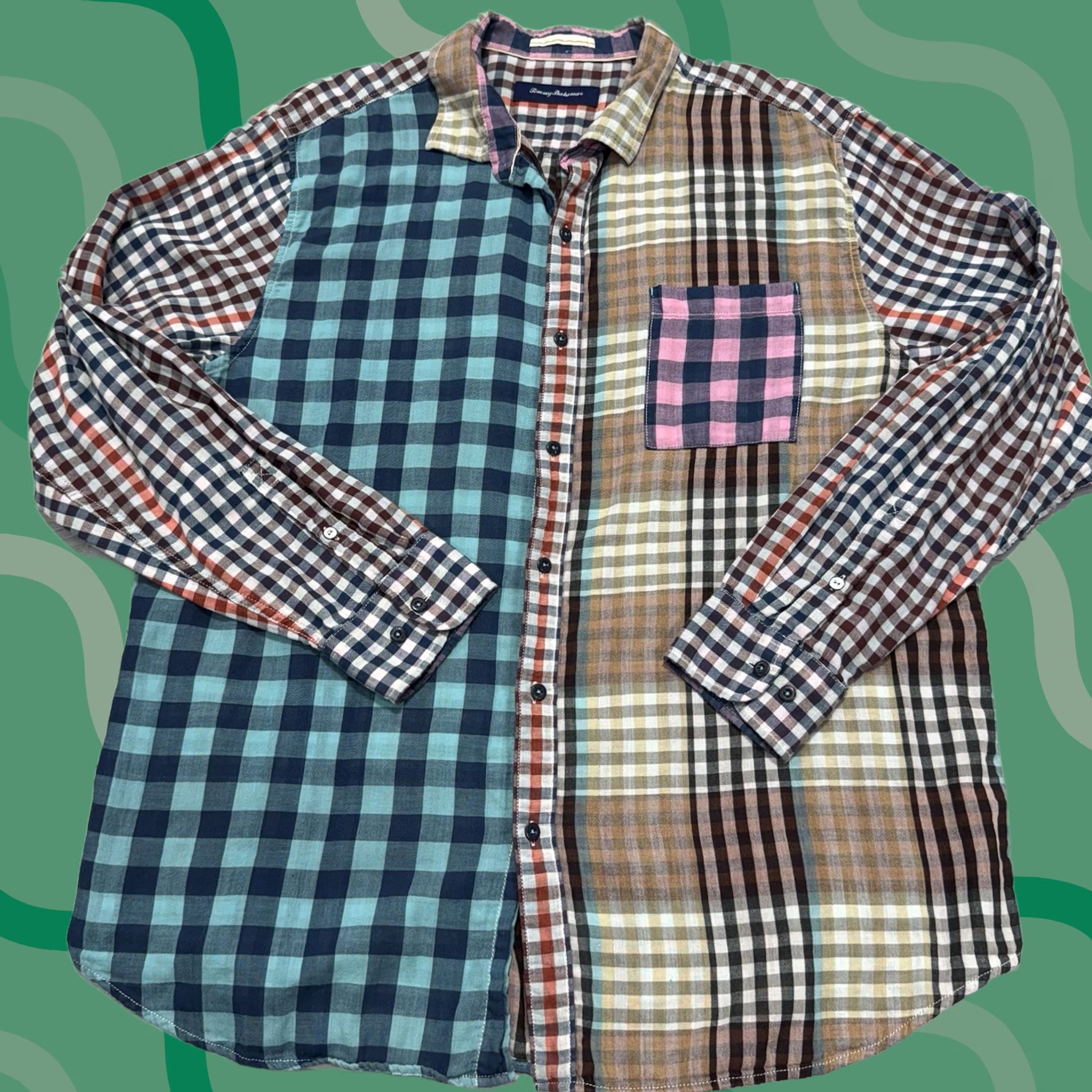 Tommy Bahama Tommy Bahama Shirt XXL Colorful Loud Carnival Mixer Plaid Button Front Size US XXL / EU 58 / 5 - 1 Thumbnail