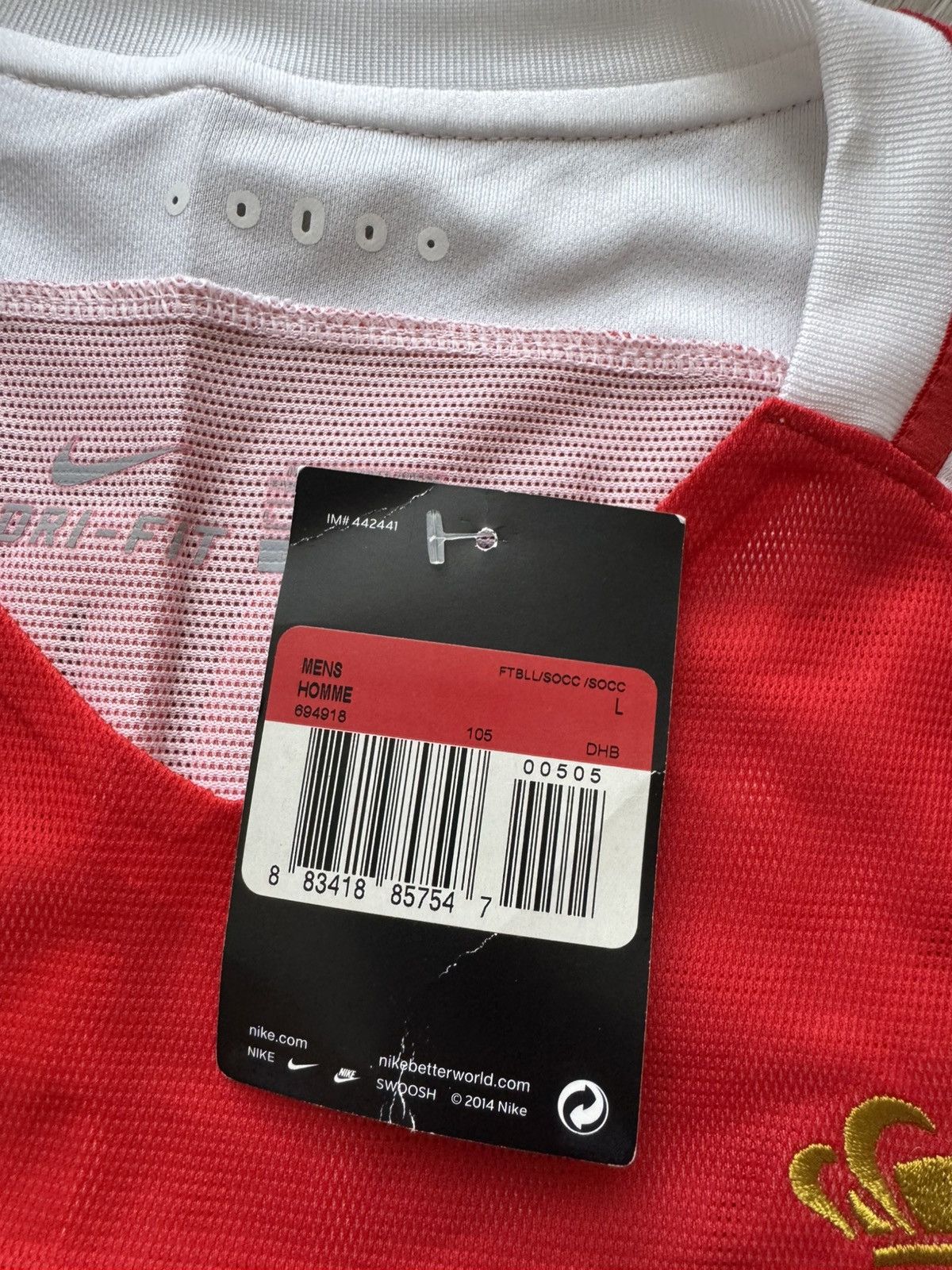 Nike Player Issue 2016-17 Monaco Home Glenn Hoddle Soccer Jersey Size US L / EU 52-54 / 3 - 7 Thumbnail