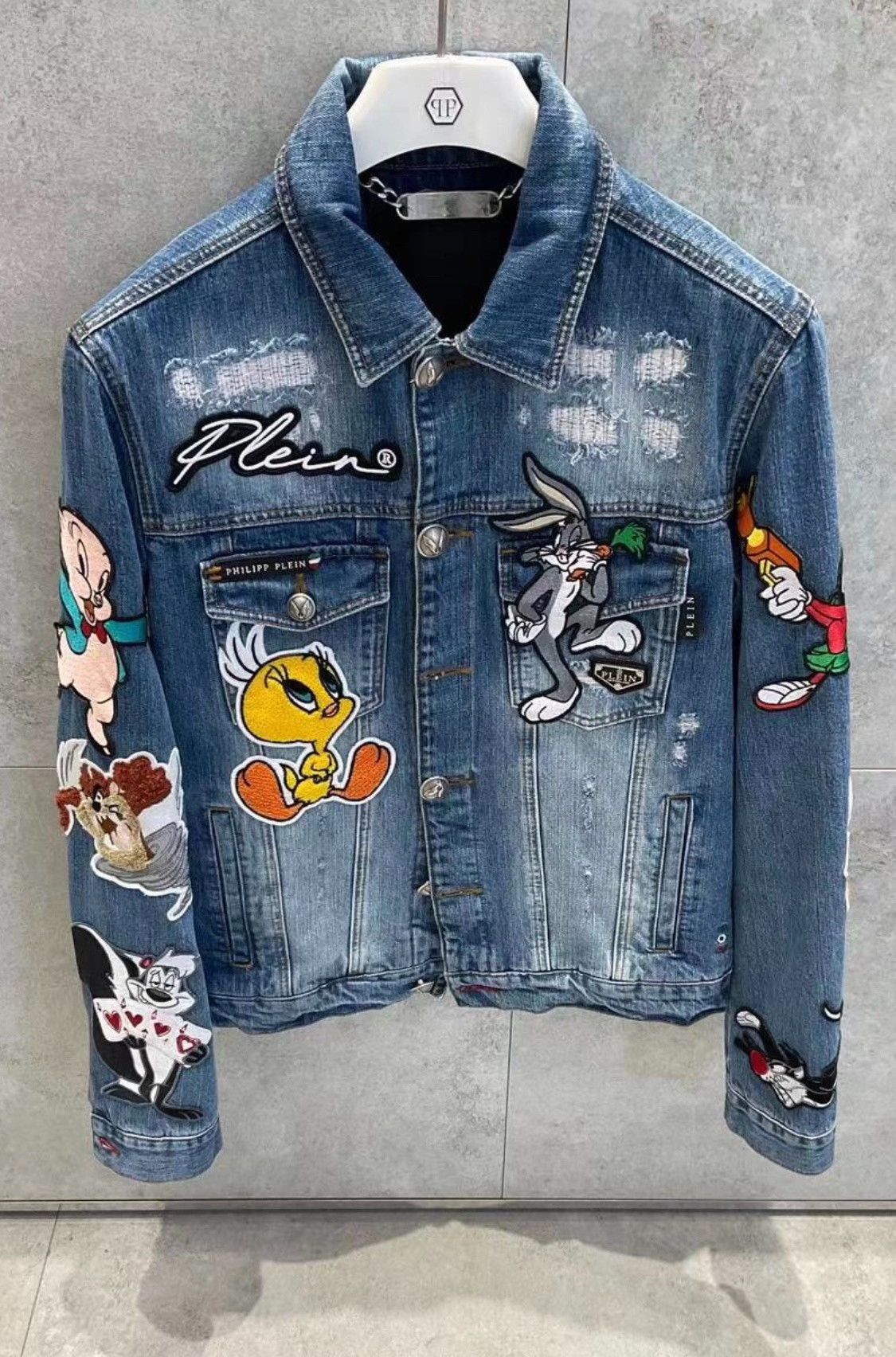 Philipp Plein Philipp Plein Looney Tunes Disney Denim Jacket Size US M / EU 48-50 / 2 - 3 Thumbnail