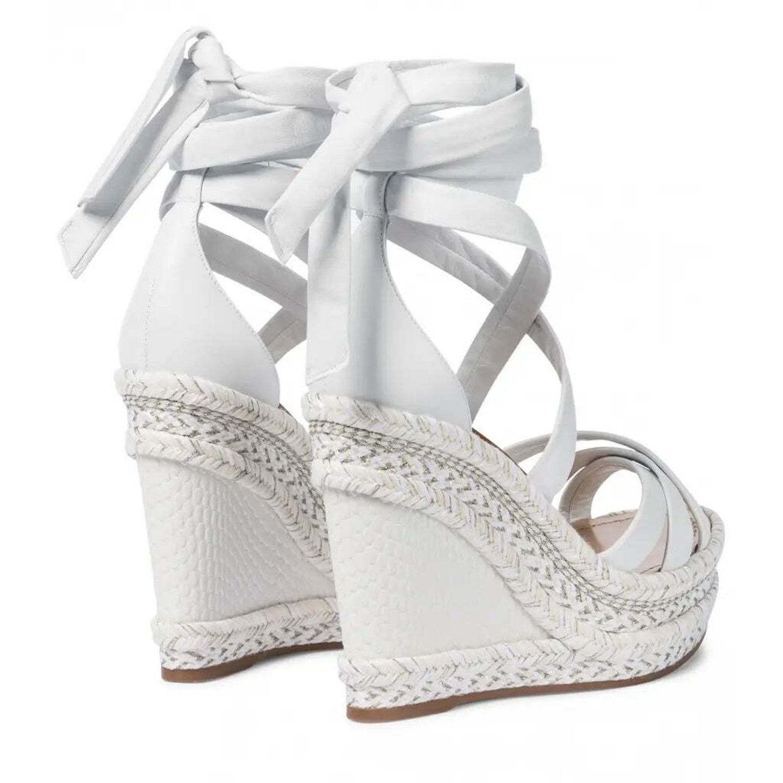 Christian Louboutin Lagoadonna 120 White Lace Up Platform Wedge Sandal Heel 41 Size US 11 / IT 41 - 10 Thumbnail
