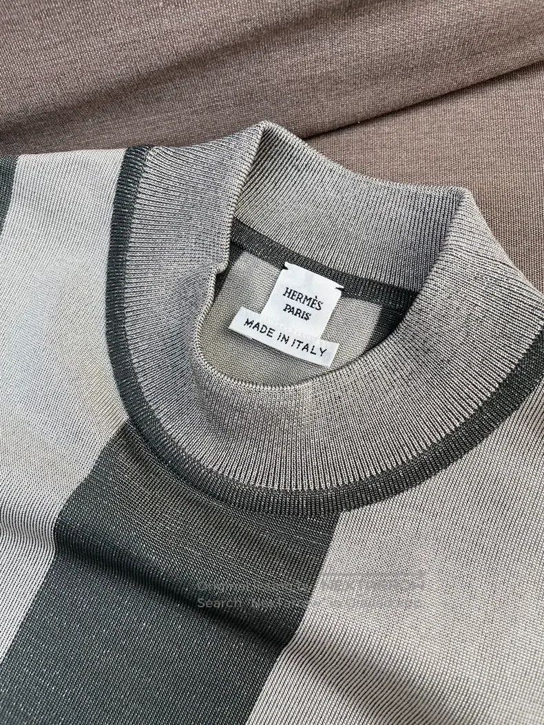Hermes Hermes Vertical Striped Silk High-Neck Slim-Fit Long Sleev Size XS / US 0-2 / IT 36-38 - 3 Thumbnail