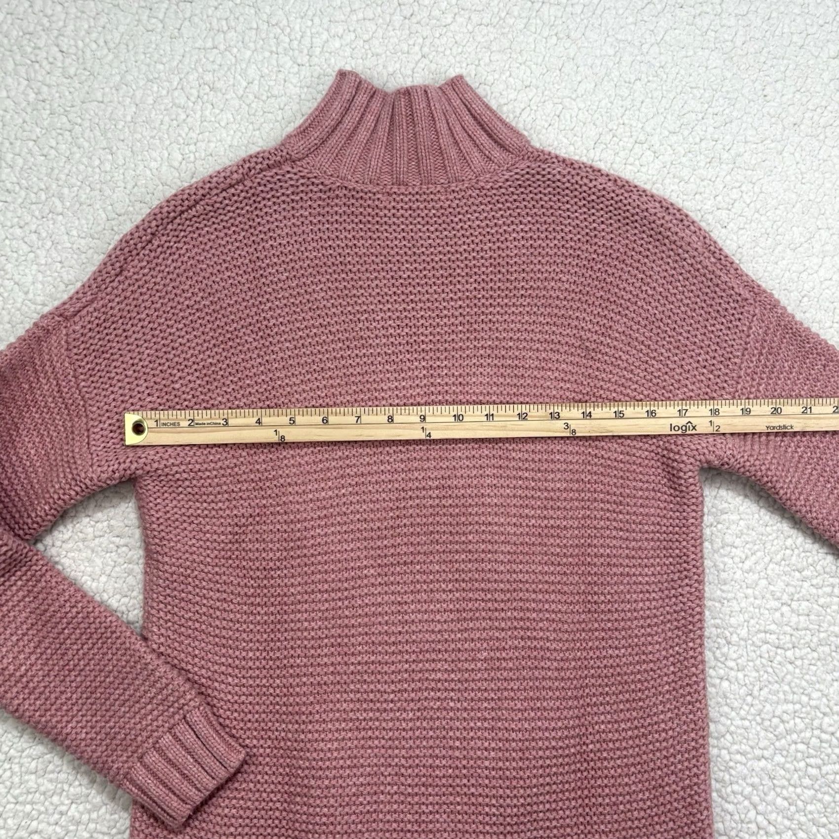 Marine Layer Marine Layer Womens XS Chunky Knit Ash Rose Merino Wool Sweater Size XS / US 0-2 / IT 36-38 - 6 Thumbnail