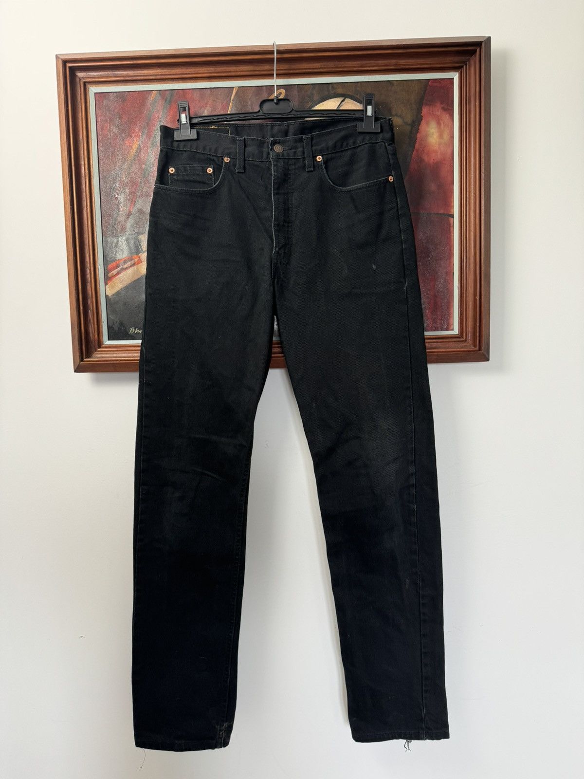 LONG SIZE Vintage 90s Levis Orange Tab 615 Denim Black