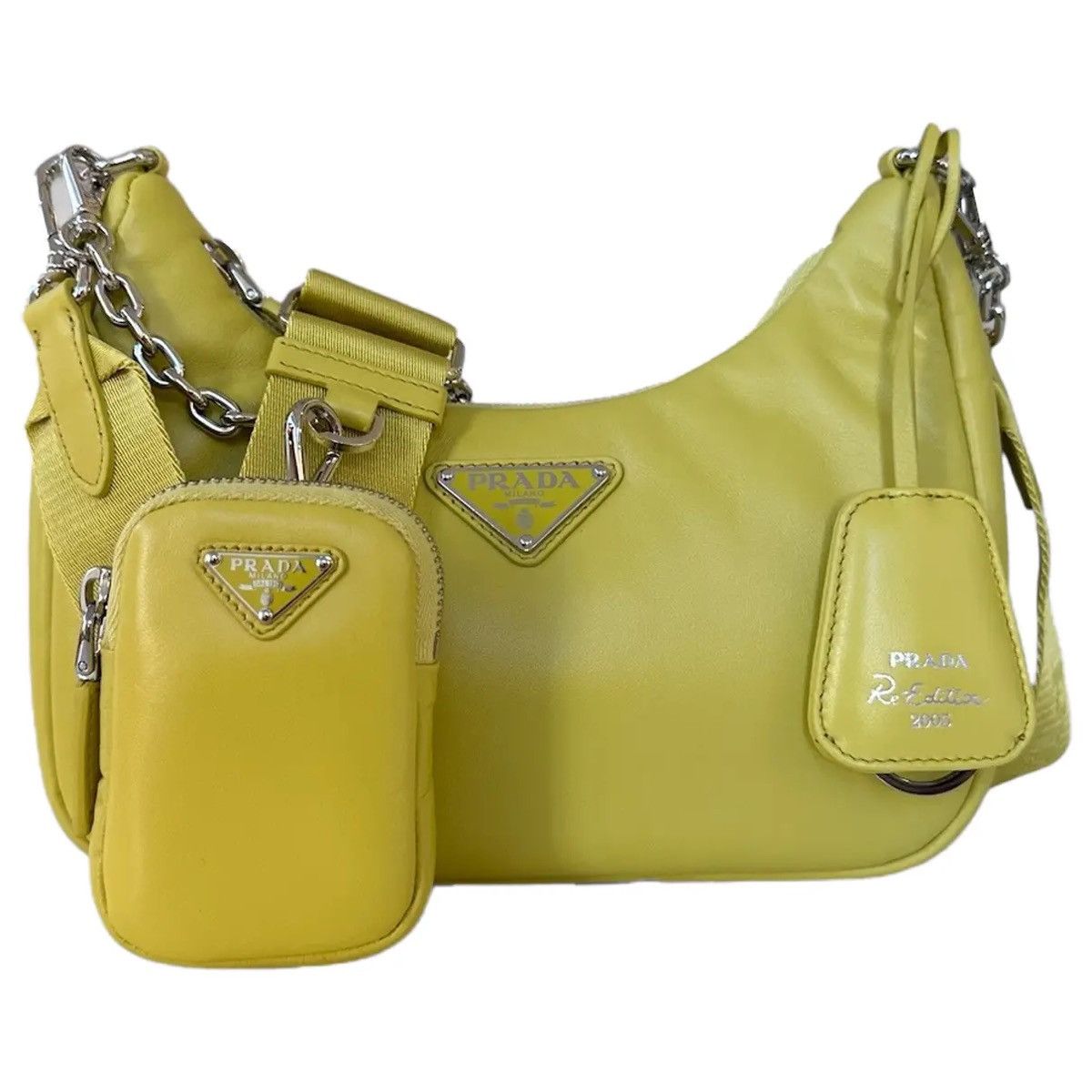 Prada Re-Edition Yellow Shoulder Bag in Acid Yellow Size ONE SIZE - 1 Preview
