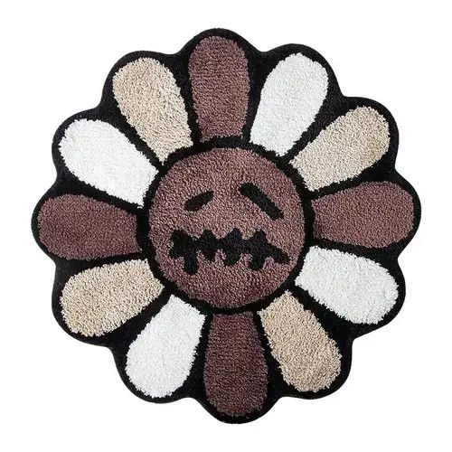 VIBE Kizuki x Akane 3D Handmade Smiley Flower Art Soft Rug Size ONE SIZE - 6 Thumbnail