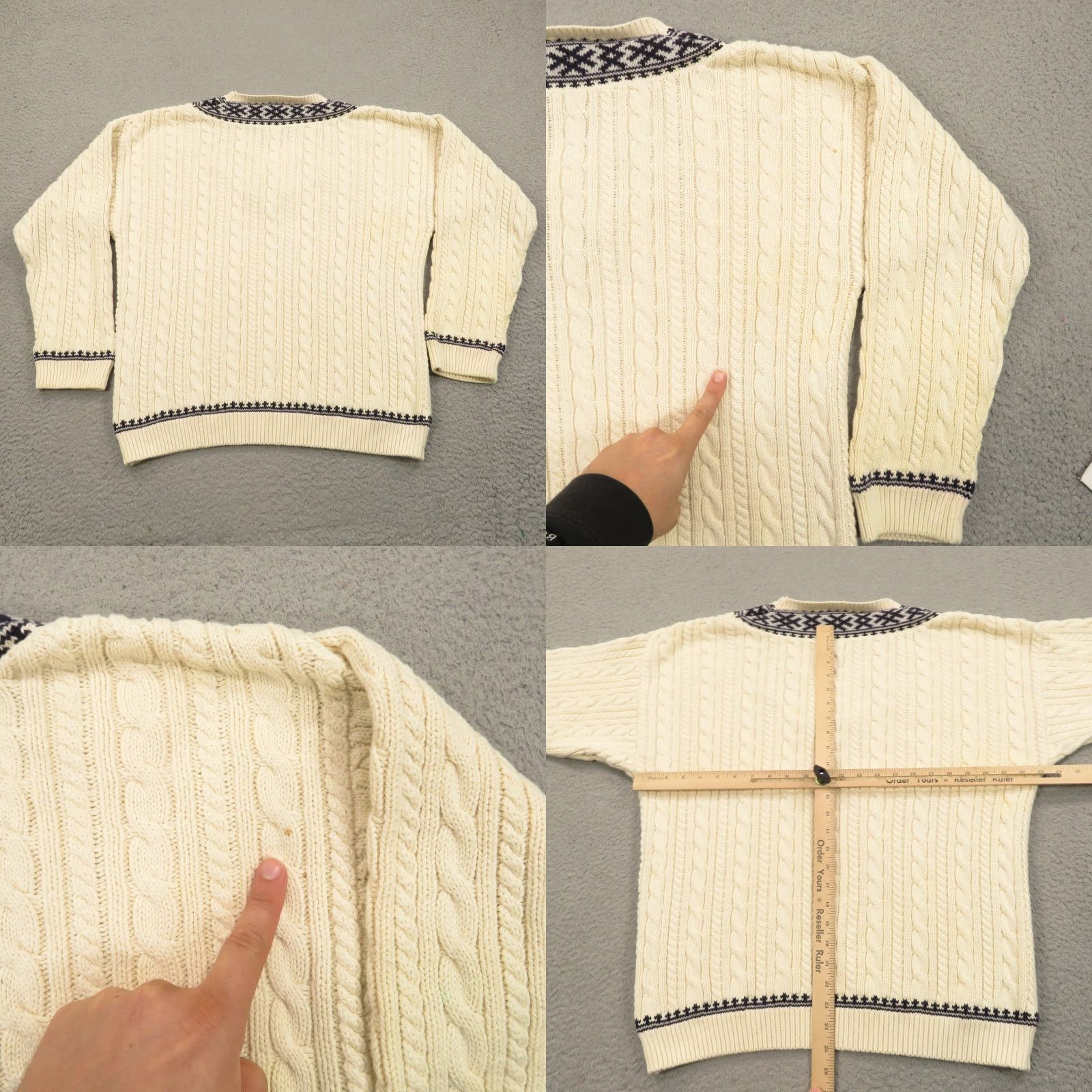 Banana Republic VINTAGE Banana Republic Sweater Mens Large Cable Knit Varsity Tennis Criquet 80s Size US L / EU 52-54 / 3 - 8 Thumbnail