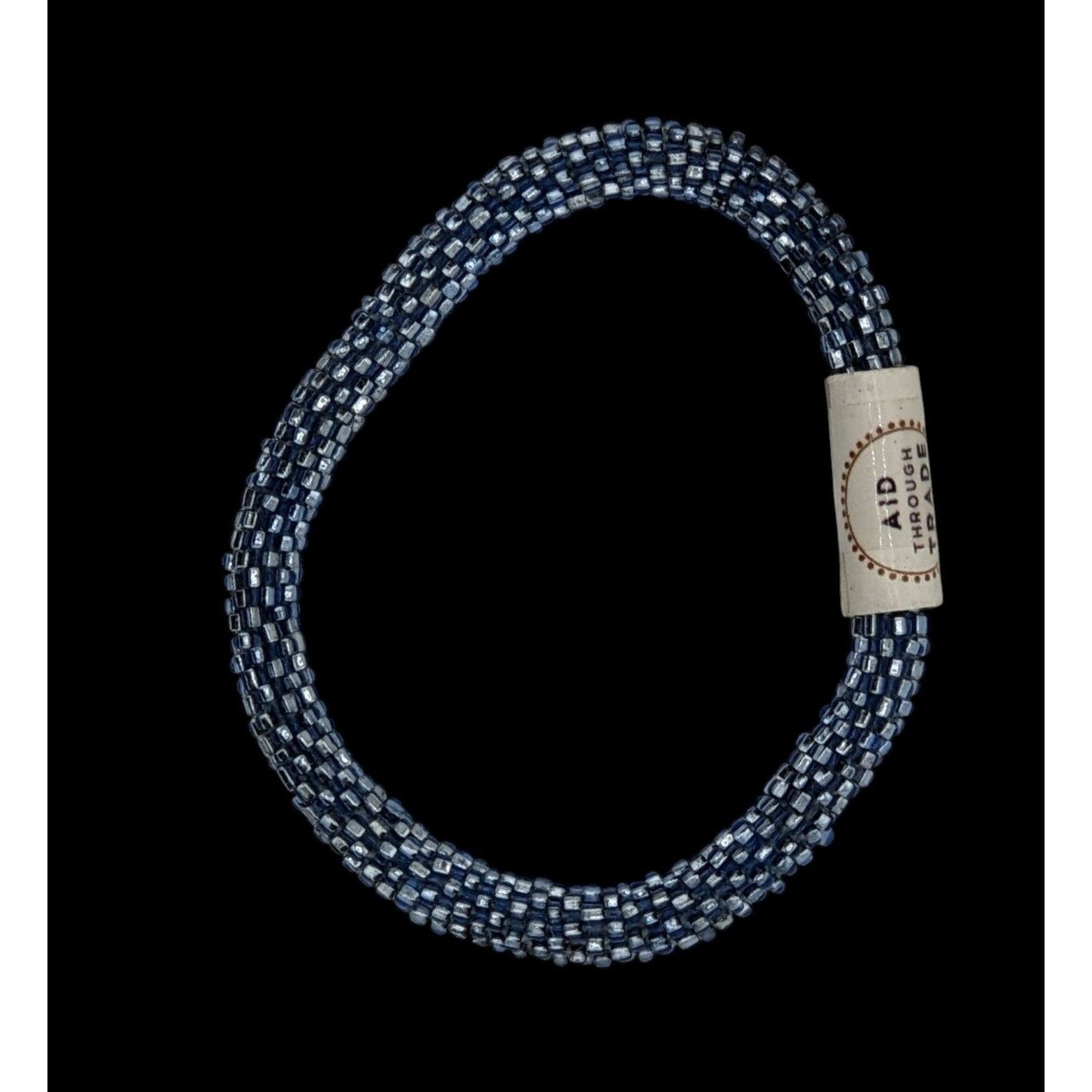 Other Aid Through Trade Roll-On Bracelet Navy Blue Glass Beads Han Size ONE SIZE - 1 Thumbnail