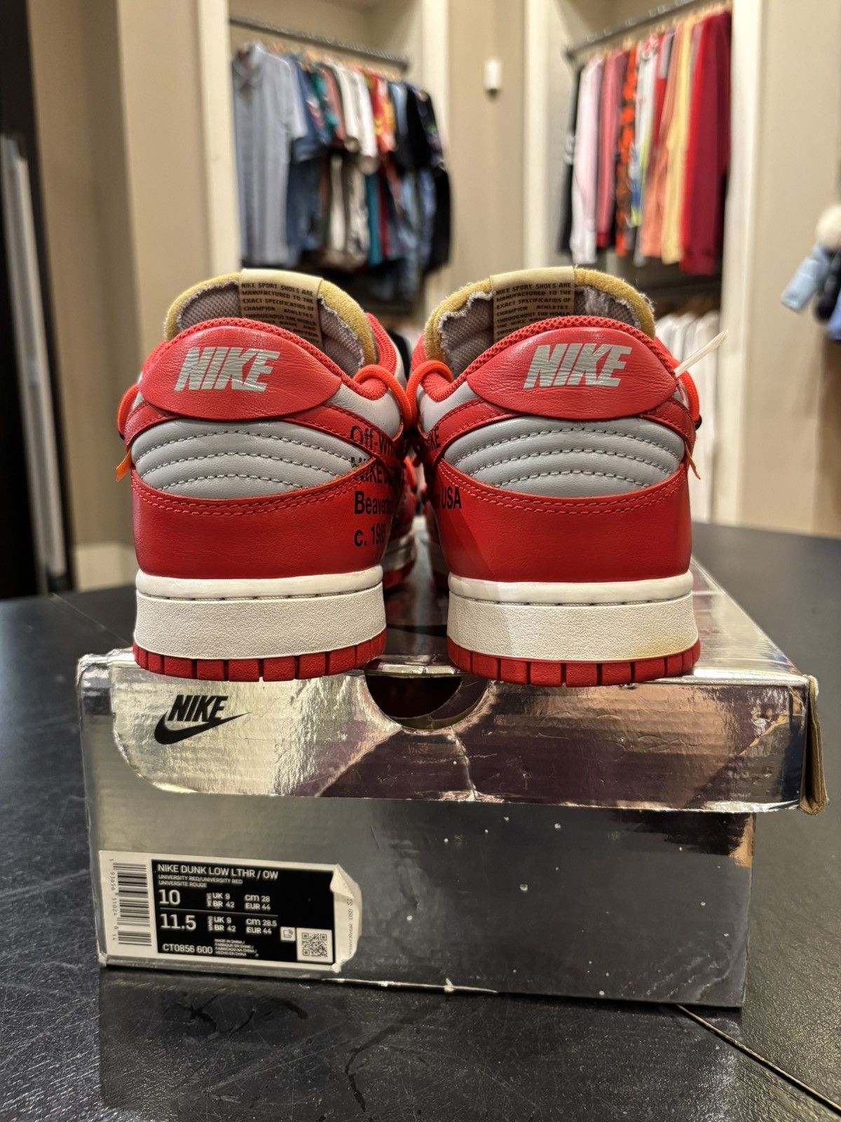 Nike × Off-White Nike dunk off white university red Size US 10 / EU 43 - 6 Thumbnail