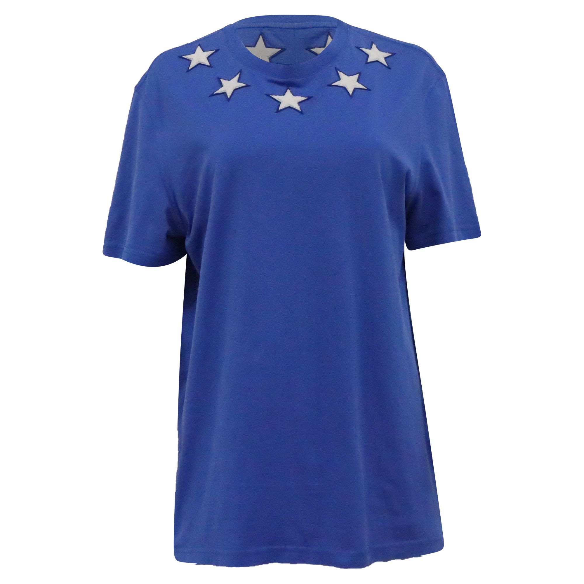 Givenchy Givenchy Star Embroidered T-Shirt in Blue Cotton Size XXS / US 00 / IT 34 - 1 Thumbnail
