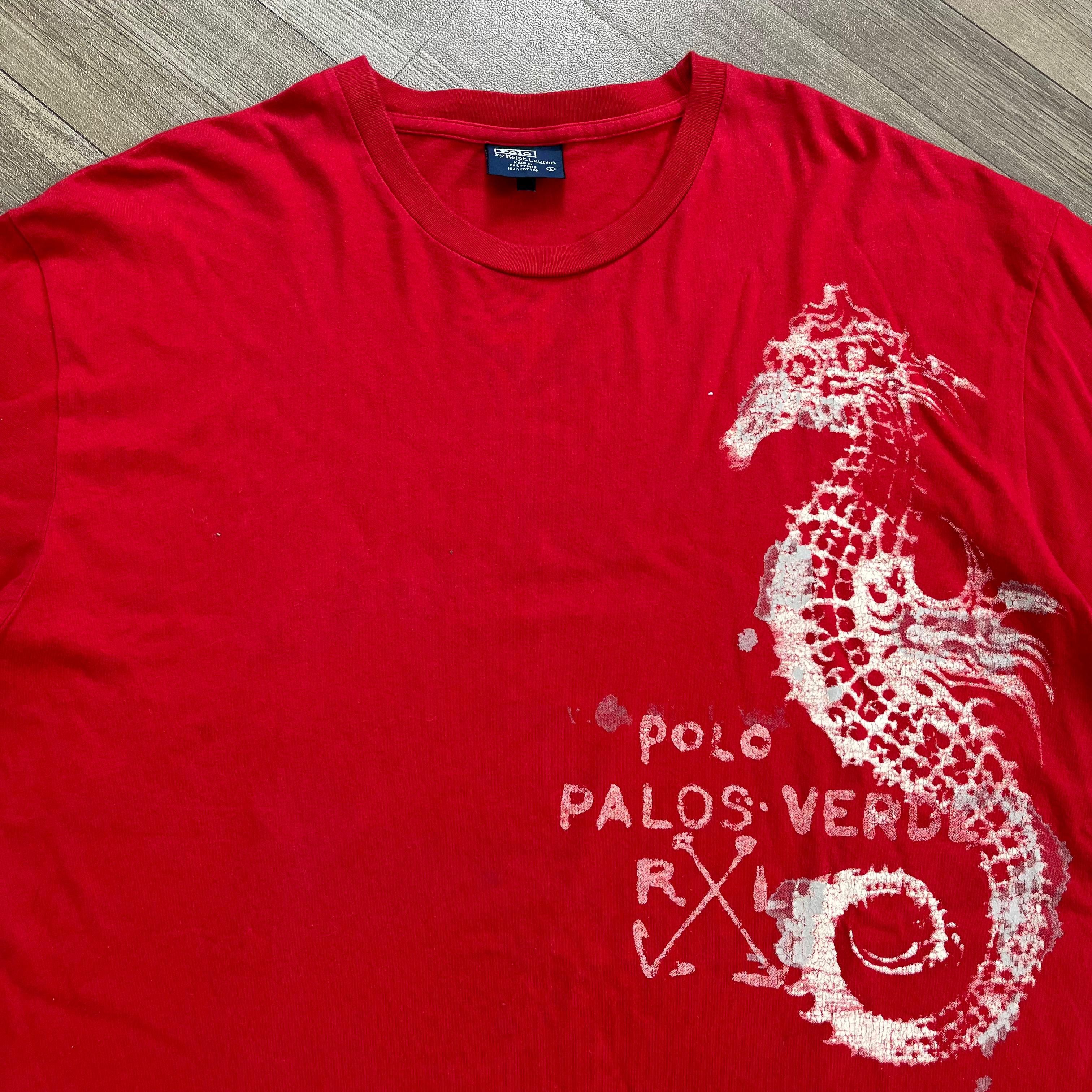 Polo Ralph Lauren Archive Vintage Polo Ralph Lauren Palos Verde Seahorse Tee Size US L / EU 52-54 / 3 - 4 Thumbnail