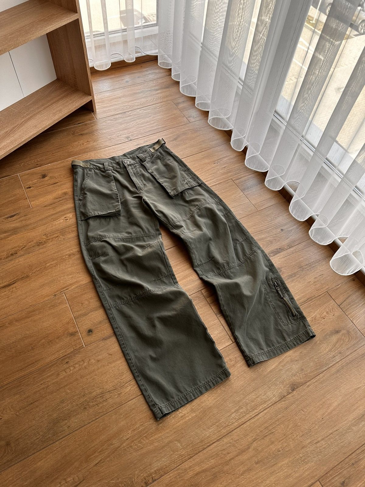 image of Kangol Cargo Khaki Military Japanese Pants in Green, Men's (Size 32)