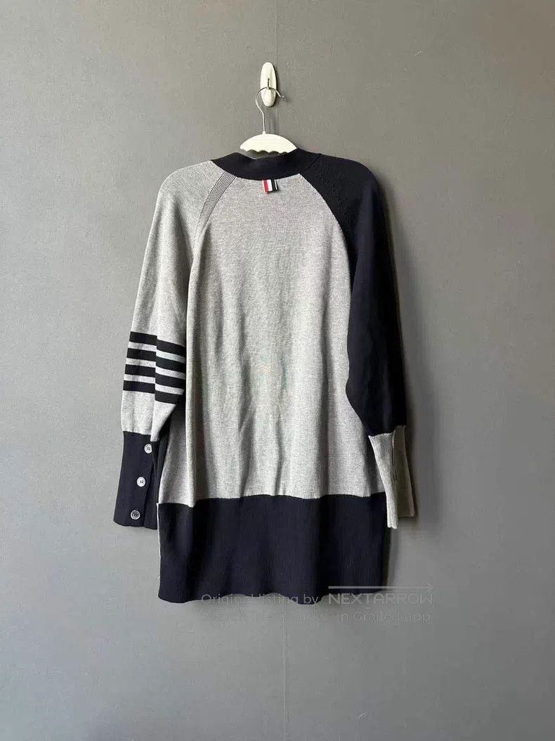 Thom Browne Thom Browne Blue and Grey Colorblock Long Knit Cardigan Size XS / US 0-2 / IT 36-38 - 2 Thumbnail