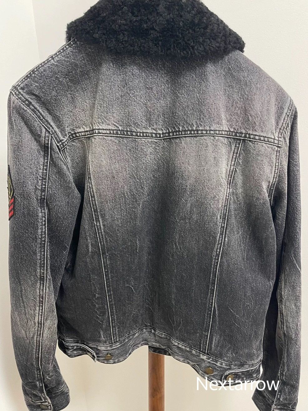 Saint Laurent Paris × Yves Saint Laurent Saint Laurent fur one-piece washed denim jacke2412-Nextarrow Size US M / EU 48-50 / 2 - 2 Thumbnail